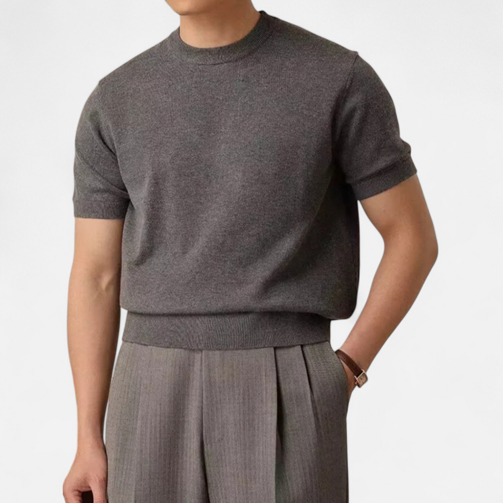 Volarno | Men’s Slim-Fit Knitted T-Shirt