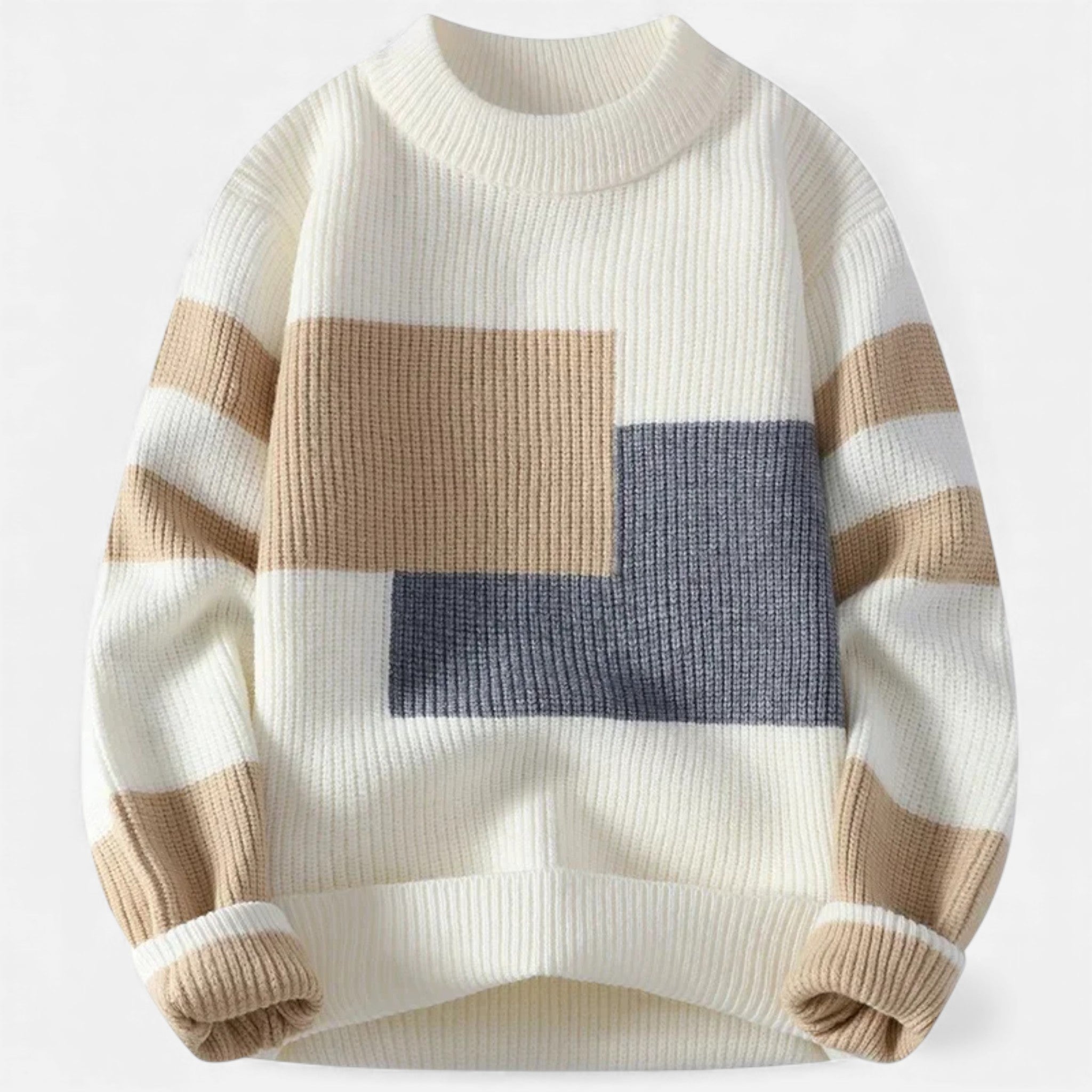 Volarno| Women’s Slight-Stretch Knitted Cabled Sweater