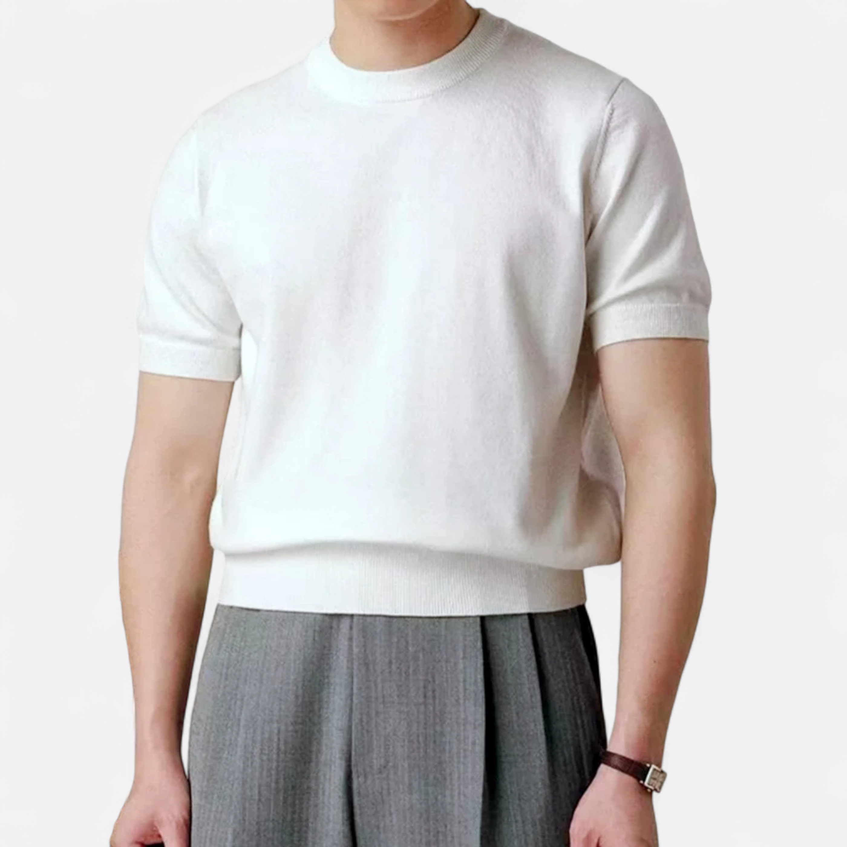 Volarno | Men’s Slim-Fit Knitted T-Shirt