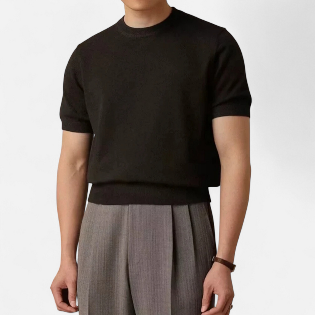 Volarno | Men’s Slim-Fit Knitted T-Shirt
