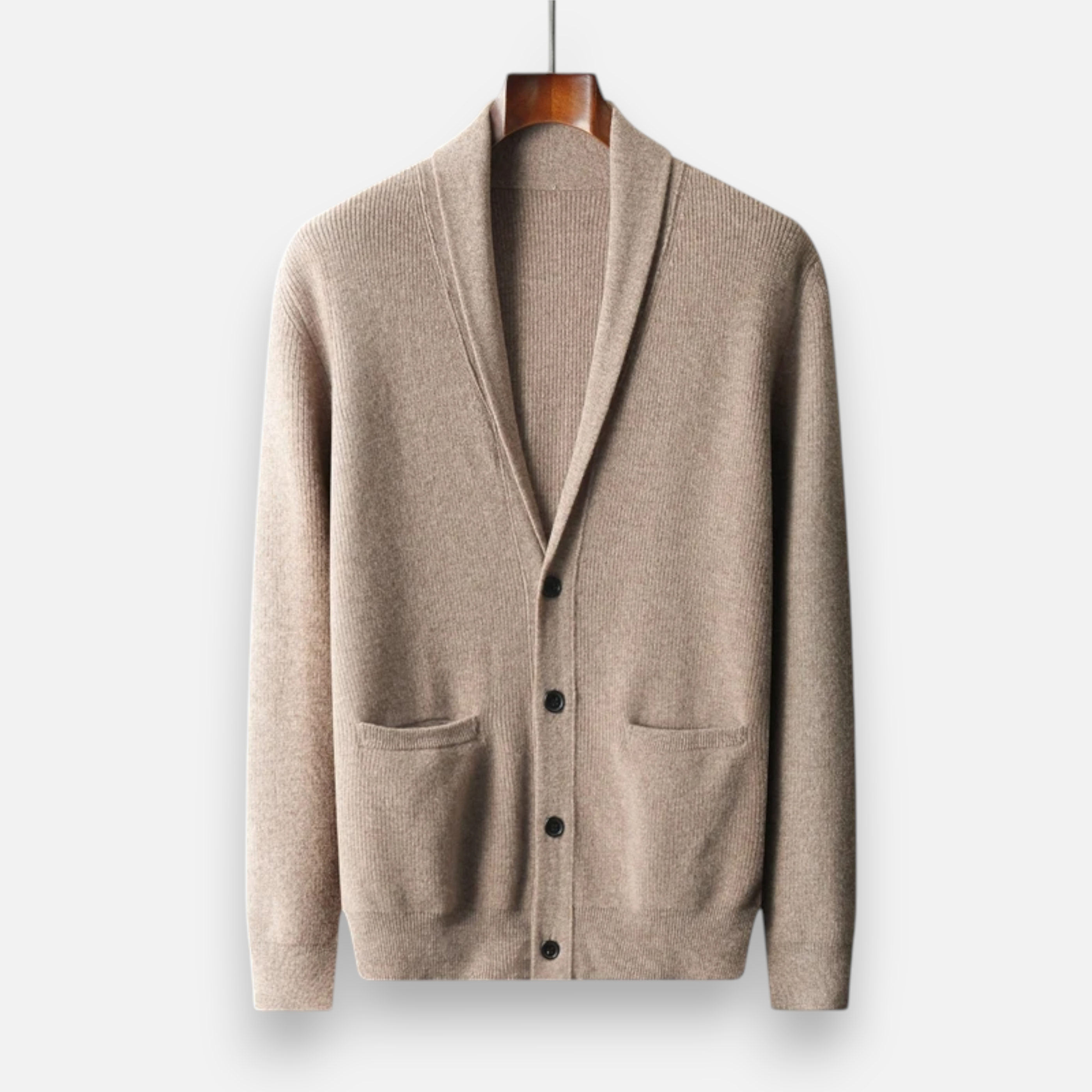 Volarno | Men’s Merino Wool Suit-Collar Cardigan