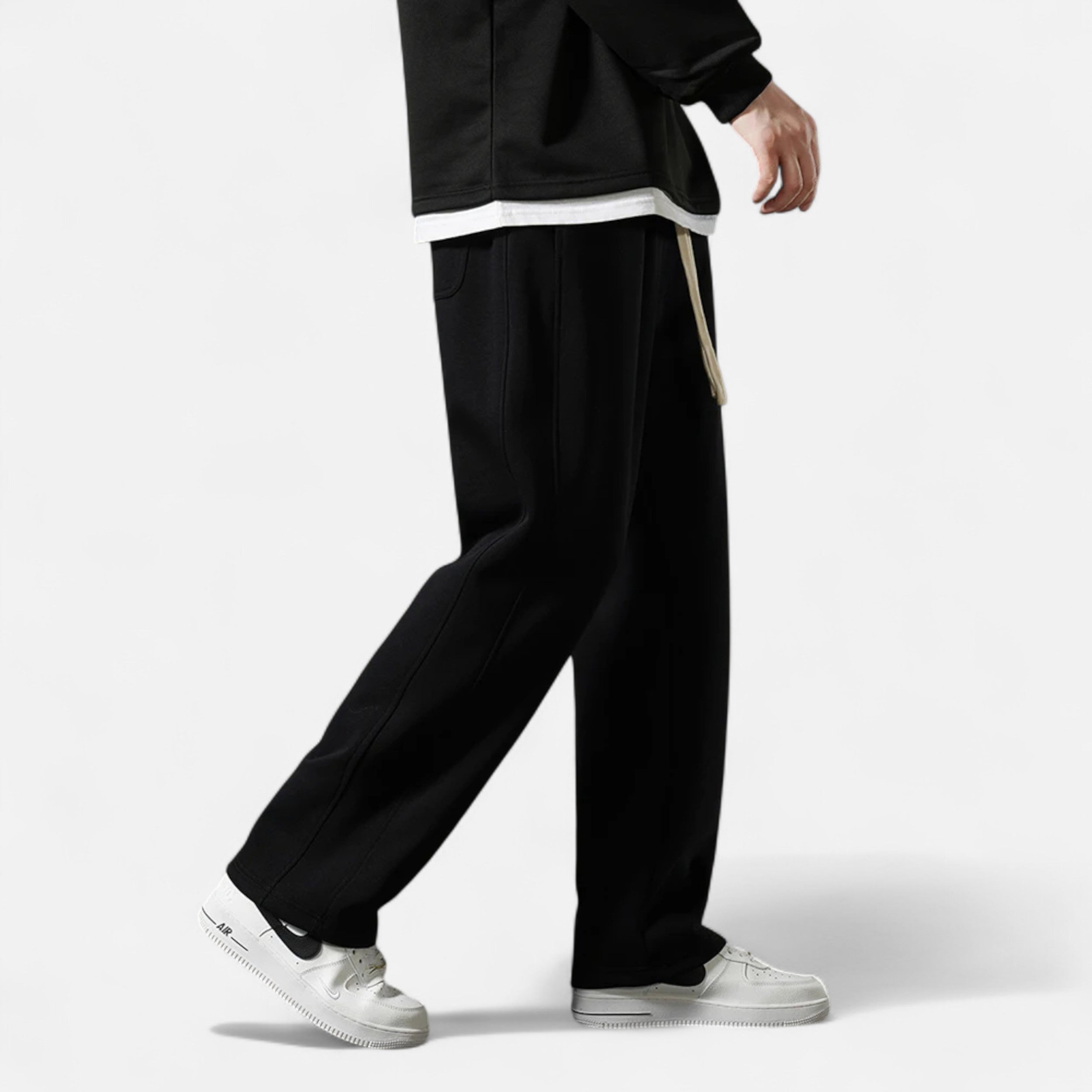 Volarno | Men’s Wide-Leg Cotton Jogger Pants