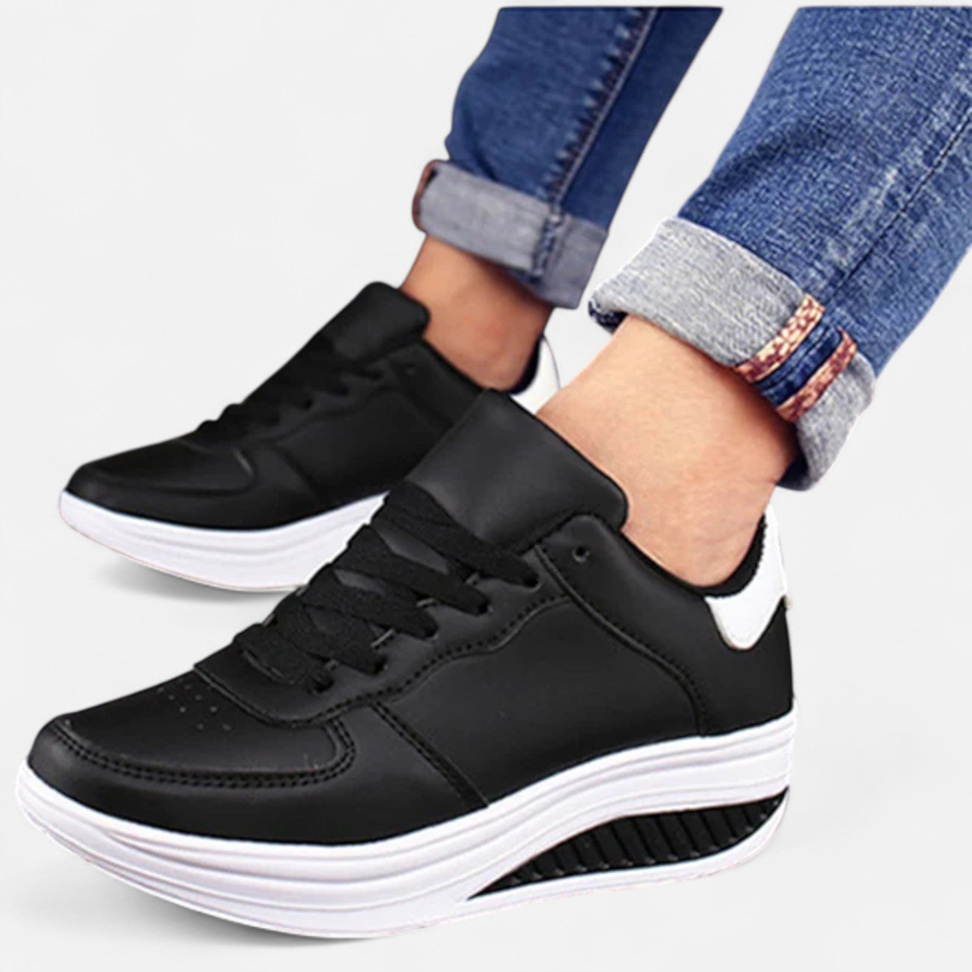 Volarno | Women’s Leather Wedge Sneakers Édition Élégance