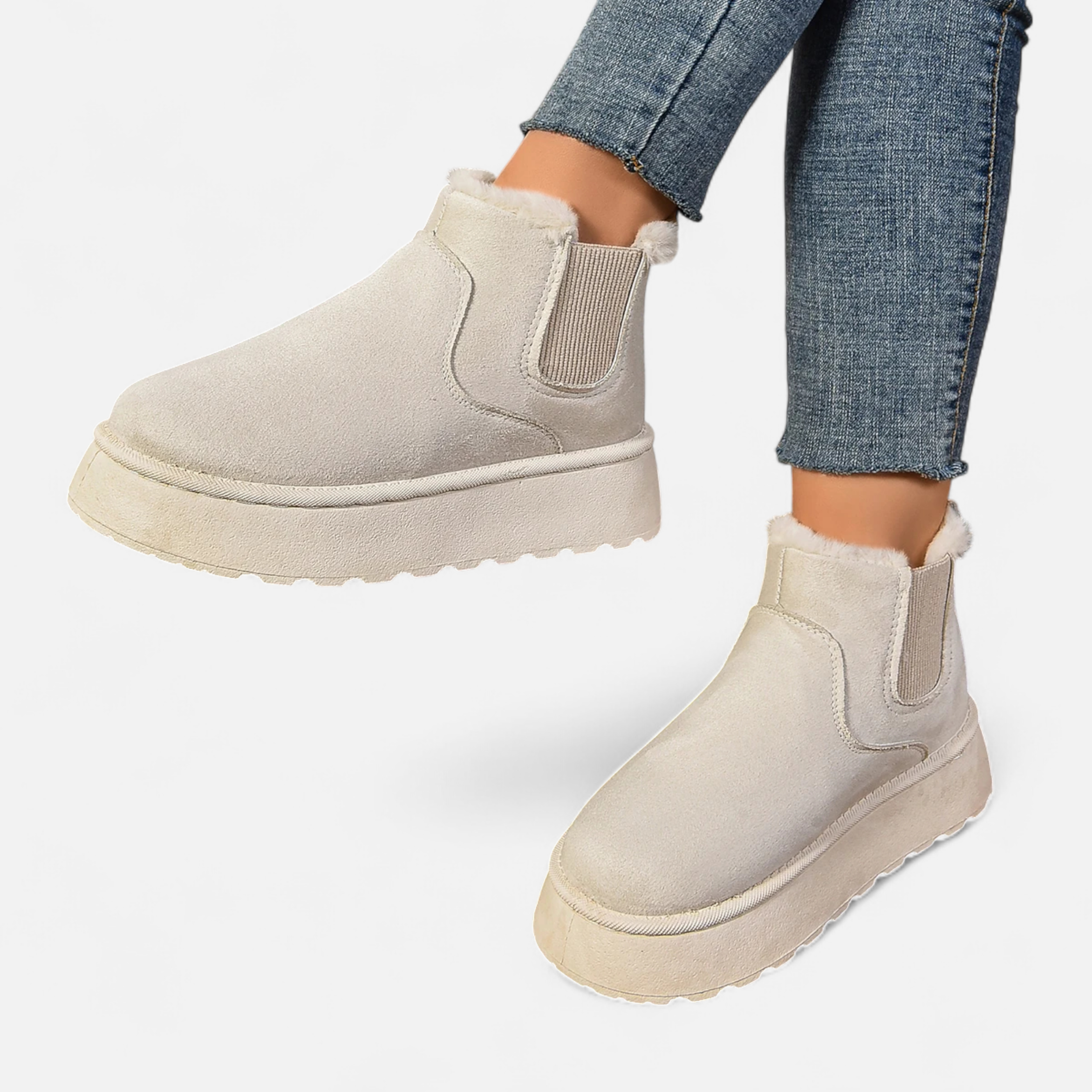 Volarno | Women’s Short Plush Platform Ankle Boots
