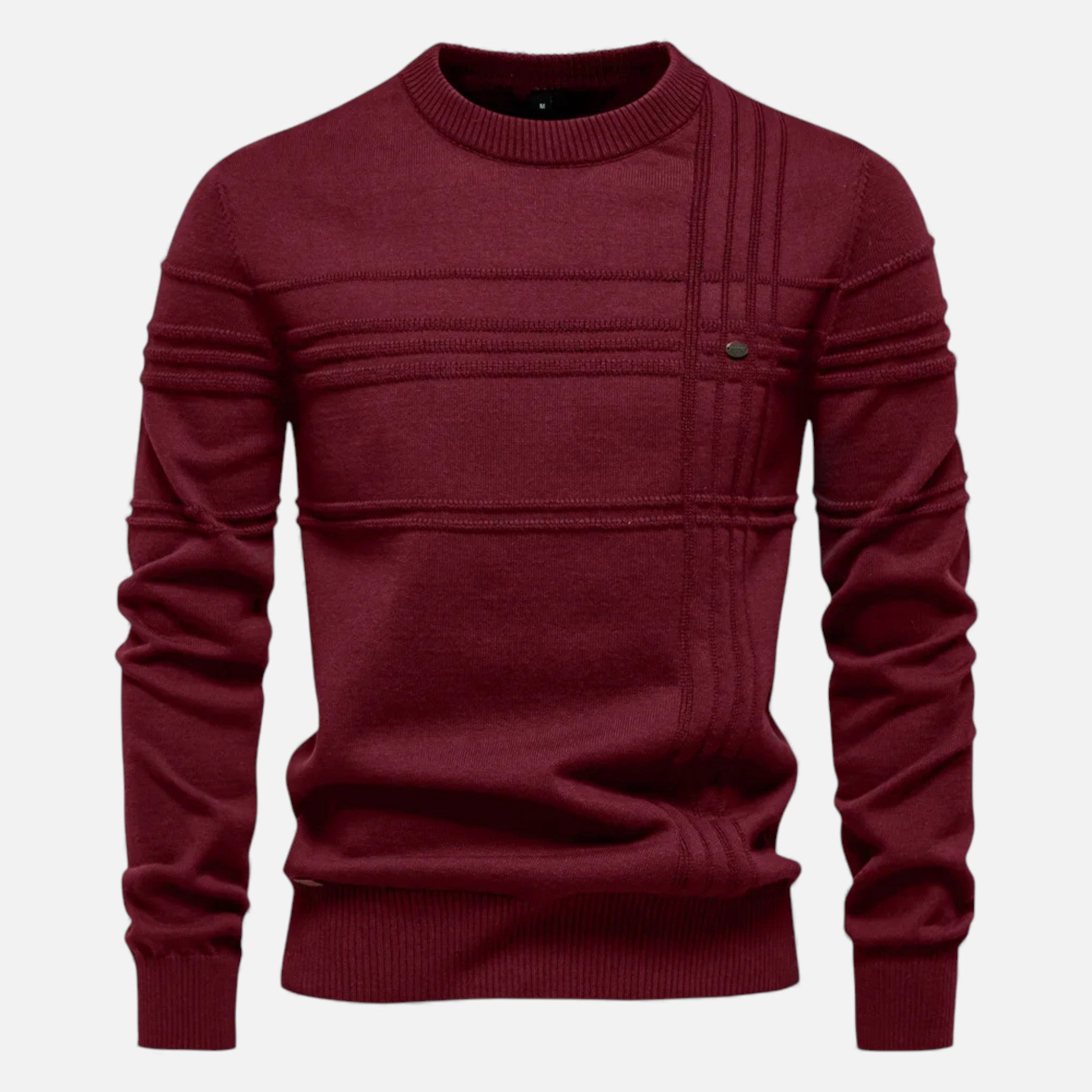 Volarno | Men’s Slim Fit Structured Knit Sweater