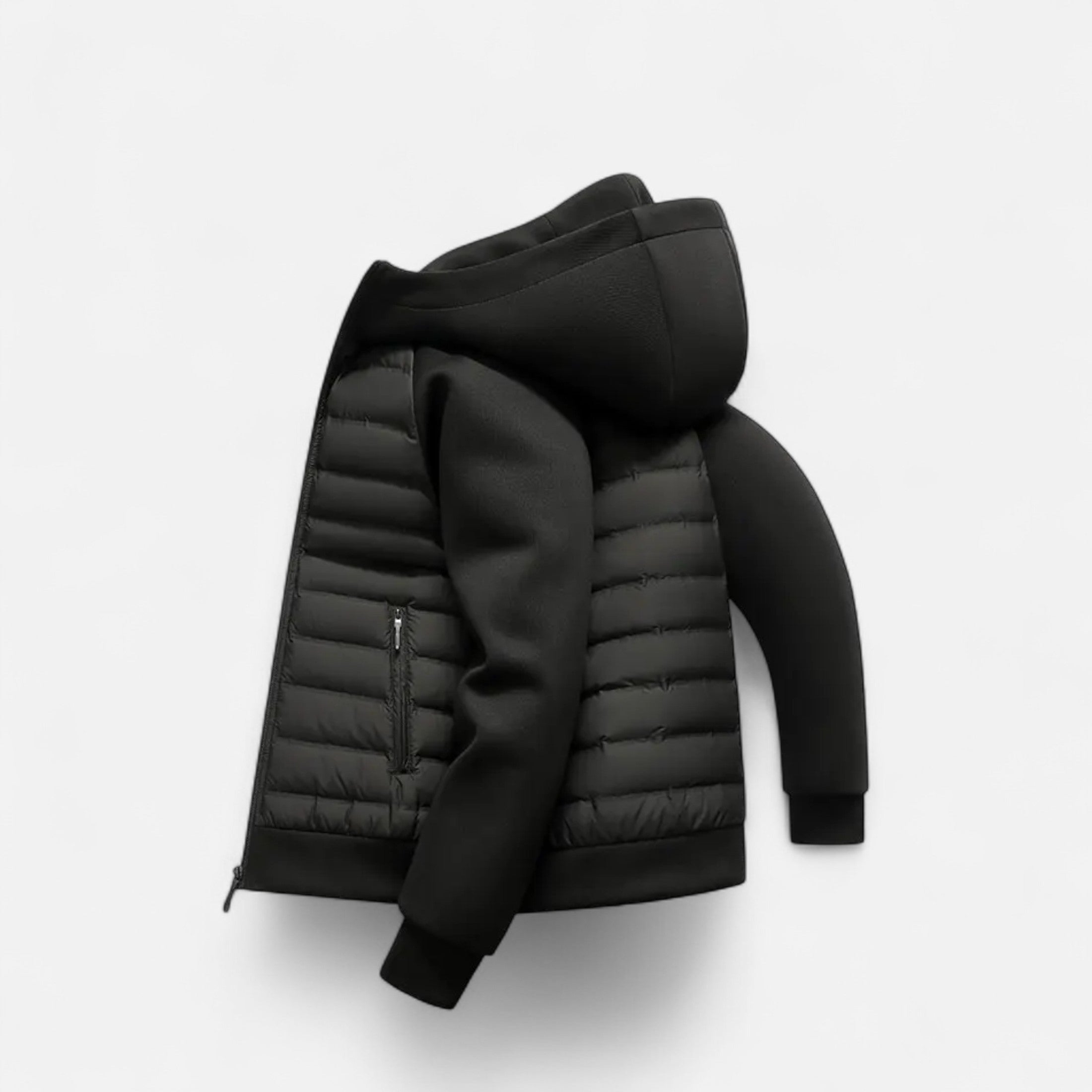 Volarno | Men’s Hooded Down Jacket – Spliced Quilted Style
