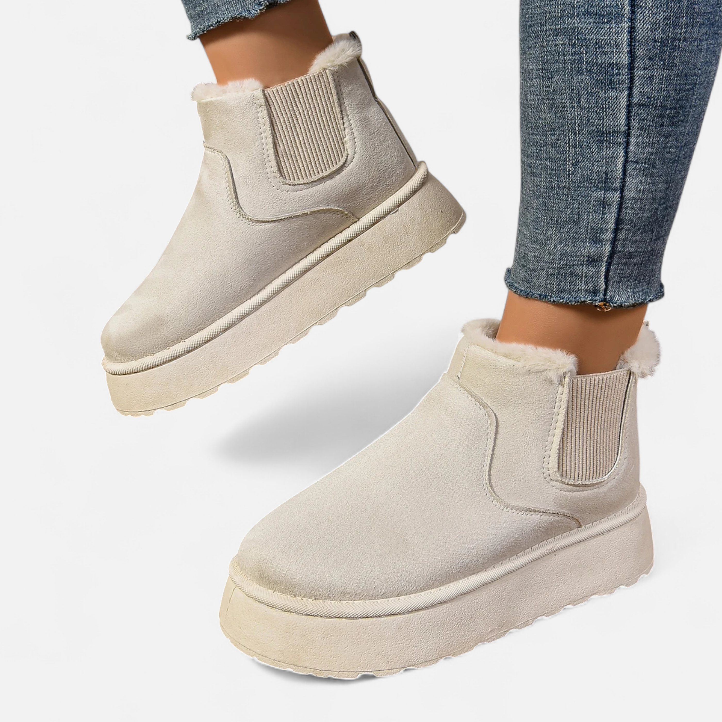 Volarno | Women’s Short Plush Platform Ankle Boots