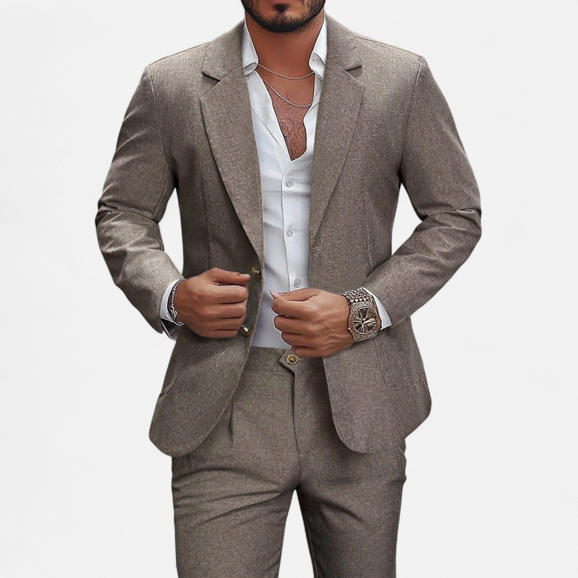 Volarno | Men’s Single-Breasted Blazer & Trousers in Twill Heritage