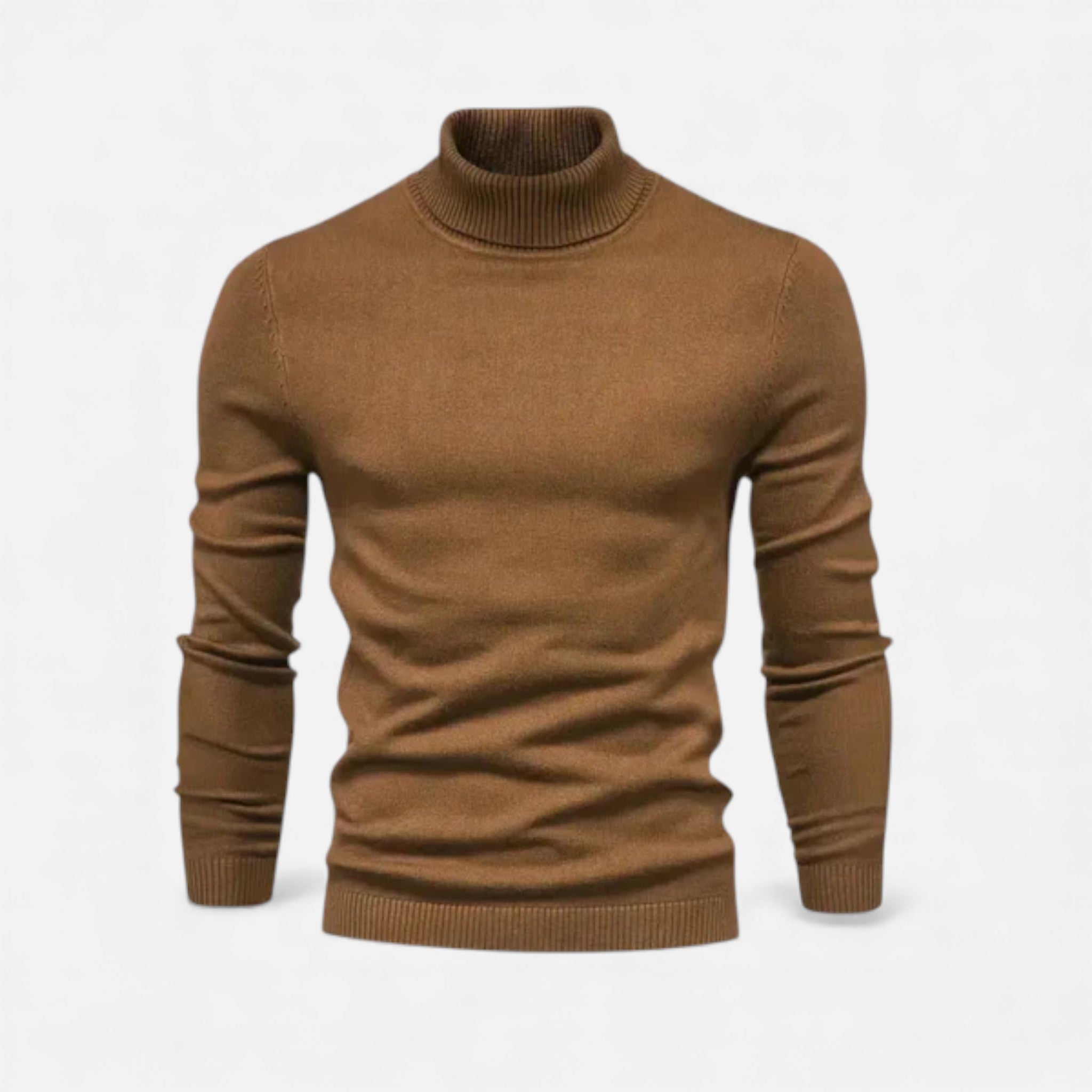 Volarno | Men’s Turtleneck Knit Pullover – Basil Edition