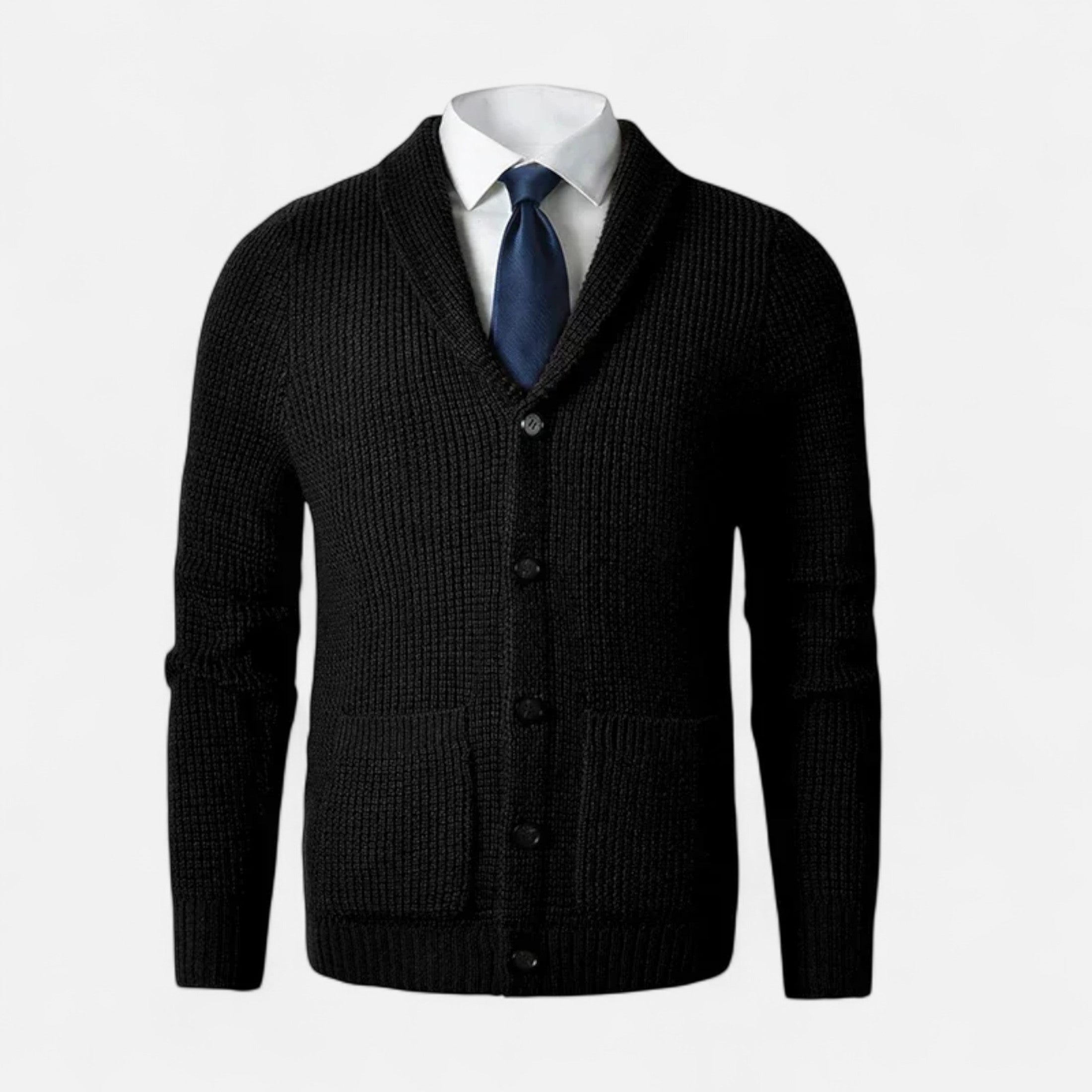 Volarno | Men’s Button-Up Premium Wool Cardigan – Classic Slim Fit Style