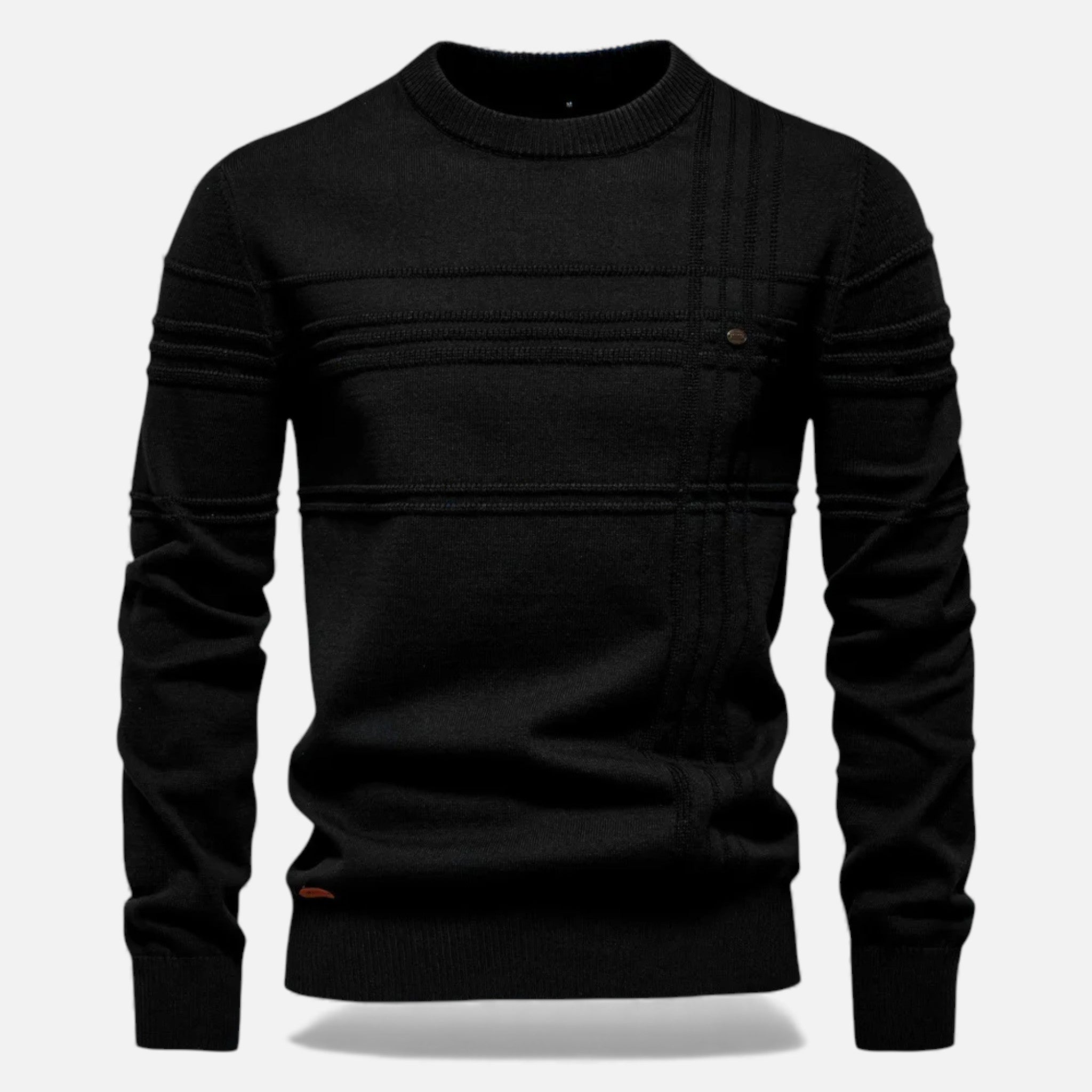 Volarno | Men’s Slim Fit Structured Knit Sweater