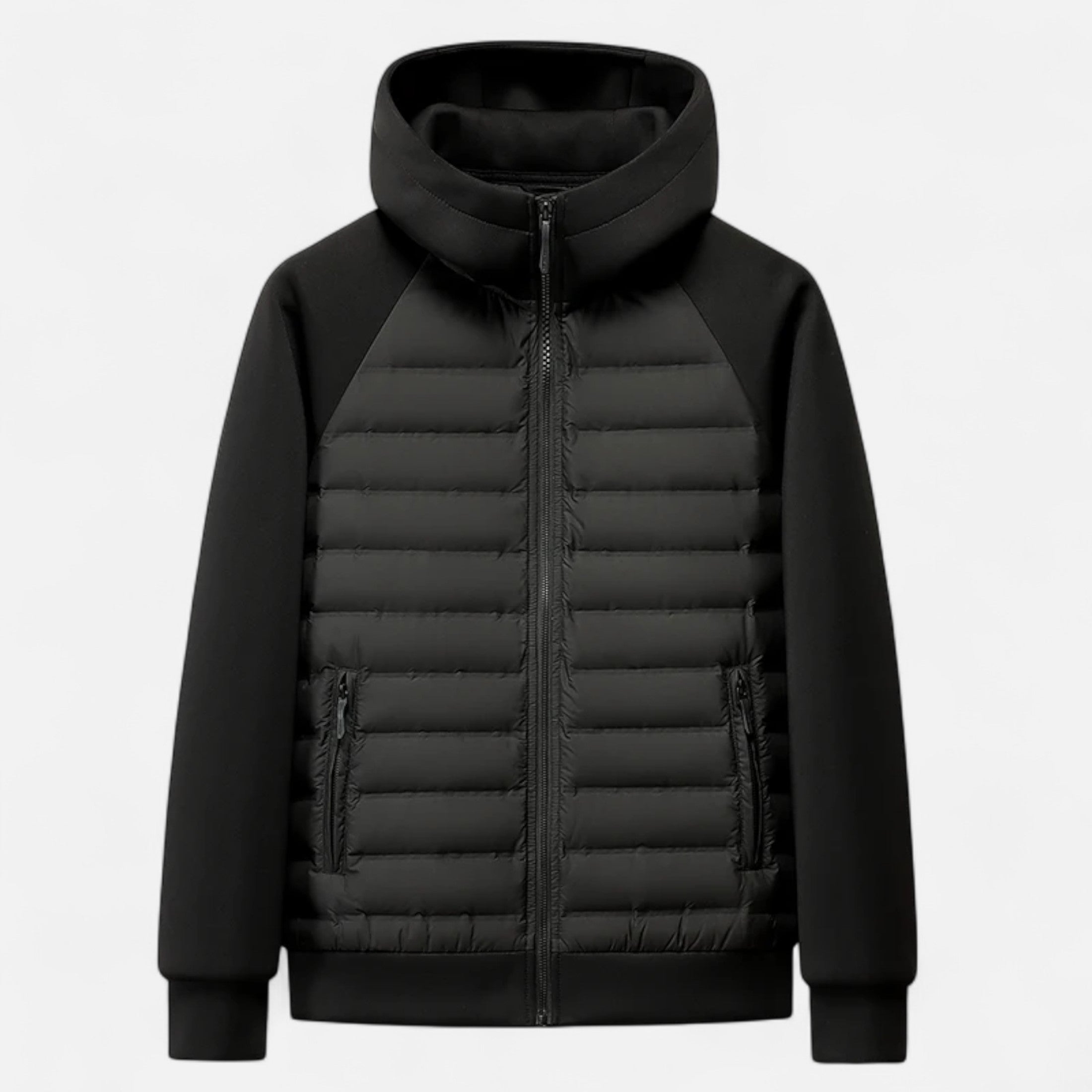 Volarno | Men’s Hooded Down Jacket – Spliced Quilted Style