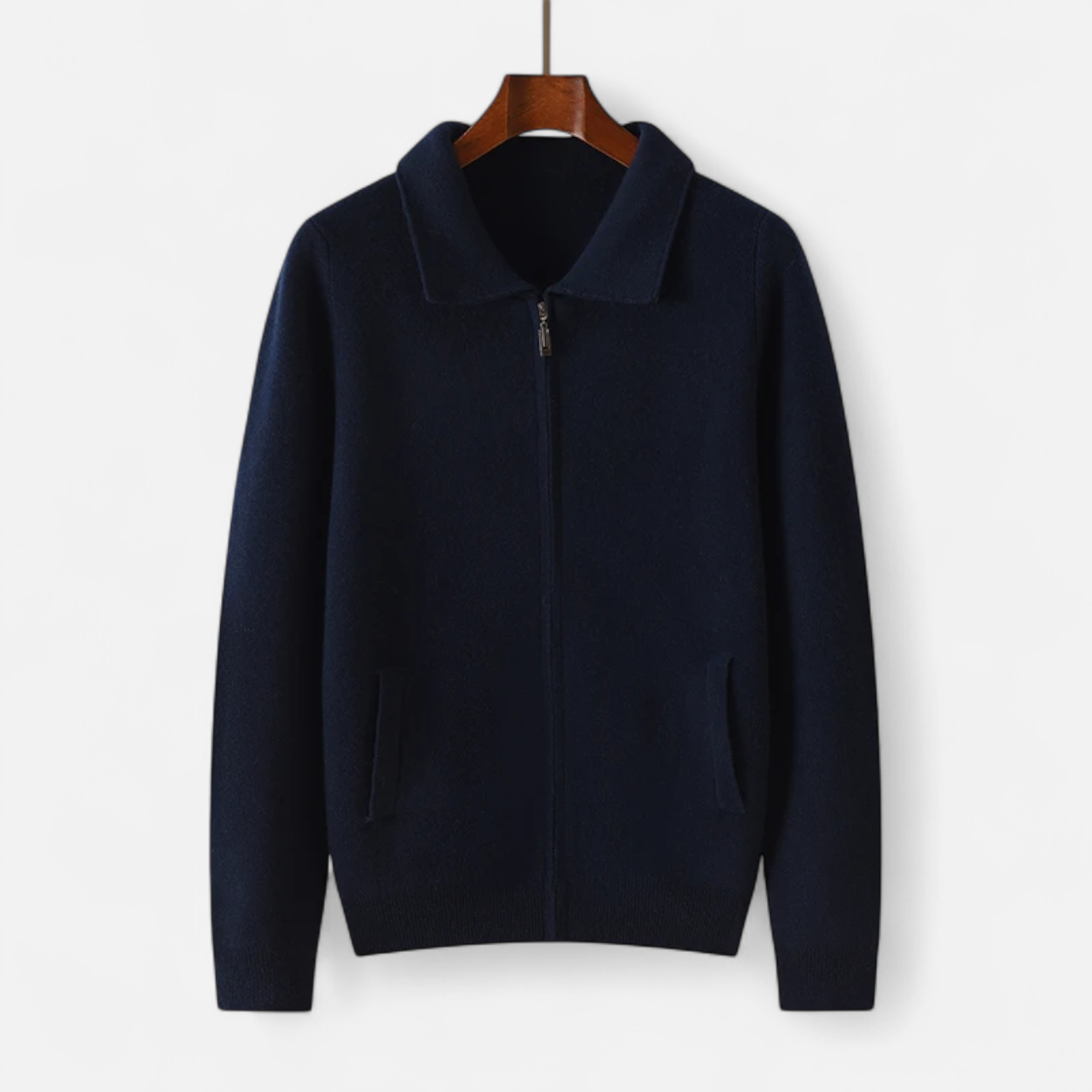 Volarno | Men’s Wool-Cashmere Zip Business Sweater