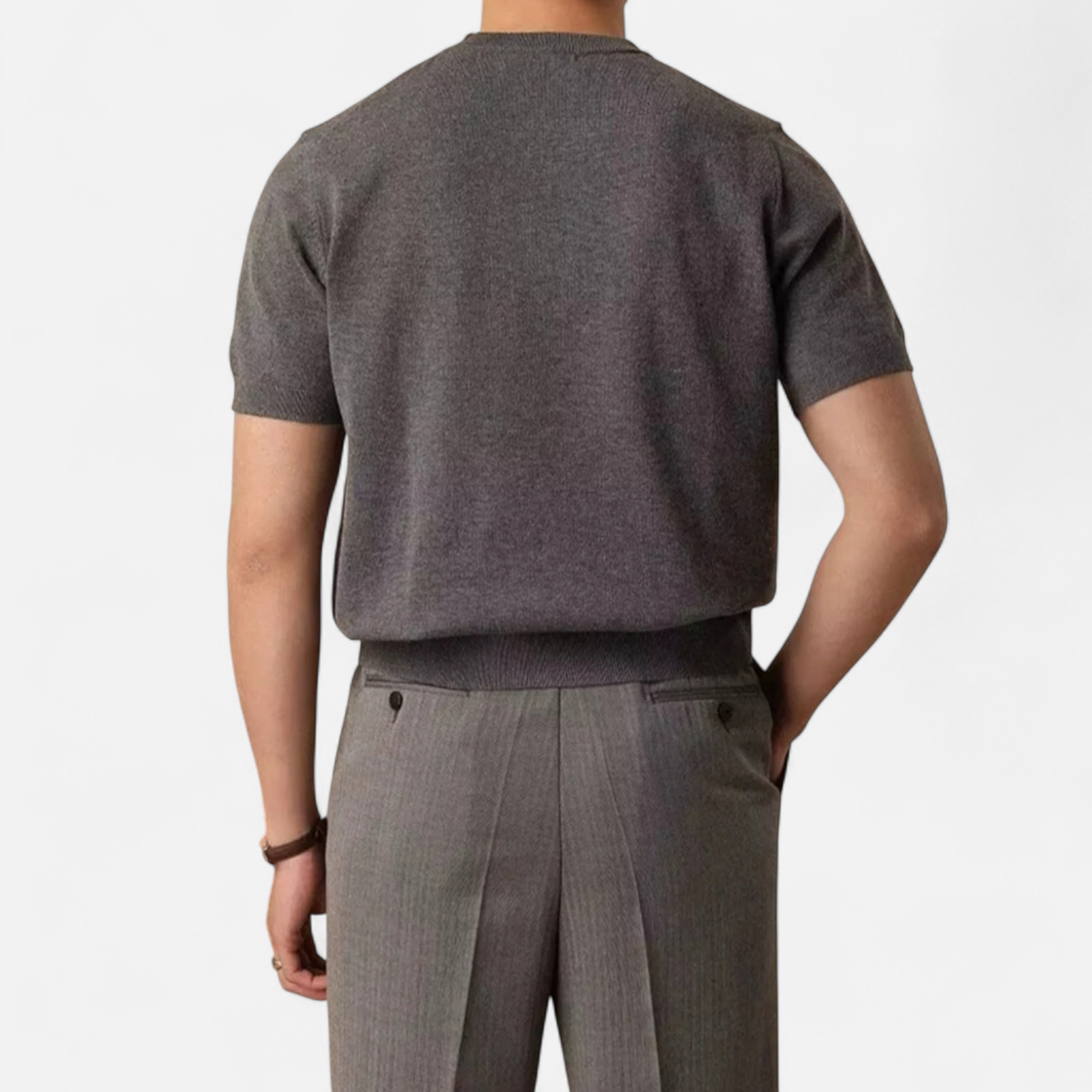 Volarno | Men’s Slim-Fit Knitted T-Shirt