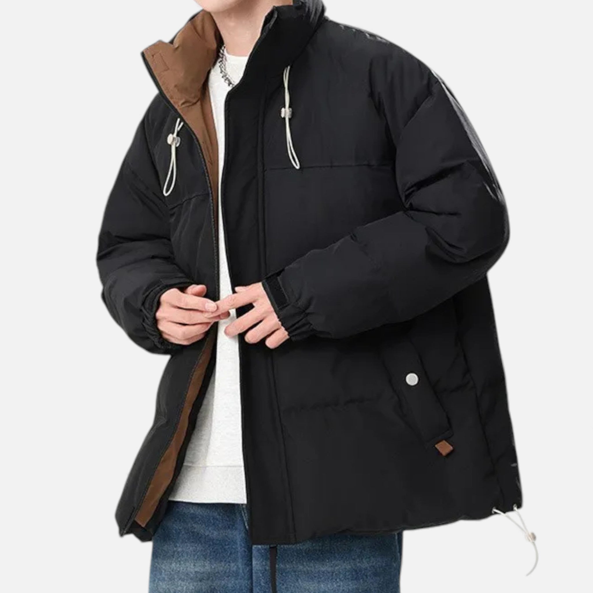 Volarno | Men’s Oversized Windproof Jacket with Stand Collar