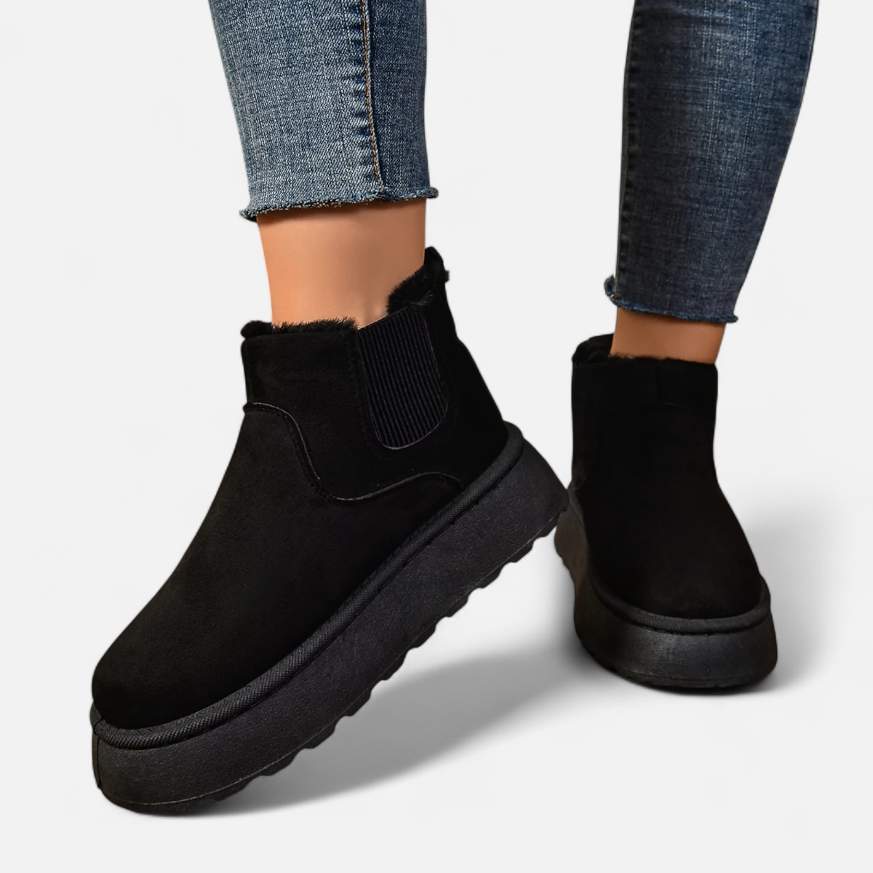 Volarno | Women’s Short Plush Platform Ankle Boots