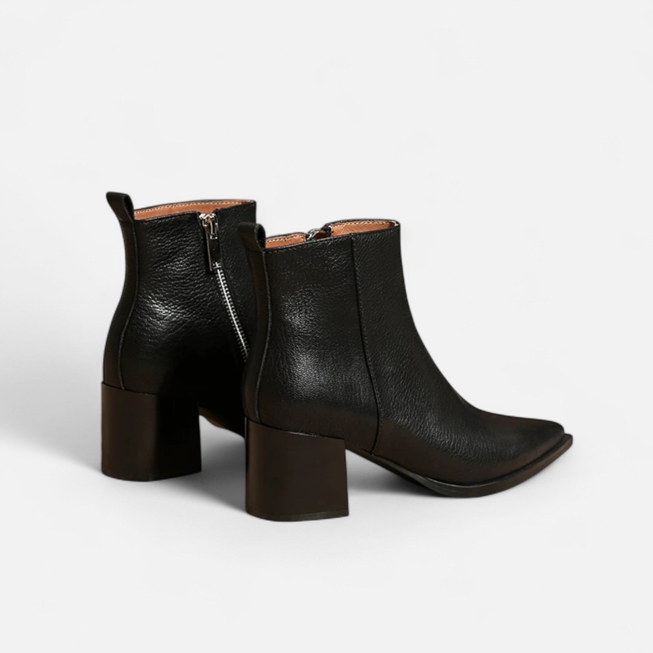 Volarno | Women’s Genuine Leather Chelsea Boots – Pointed Toe Square Heel