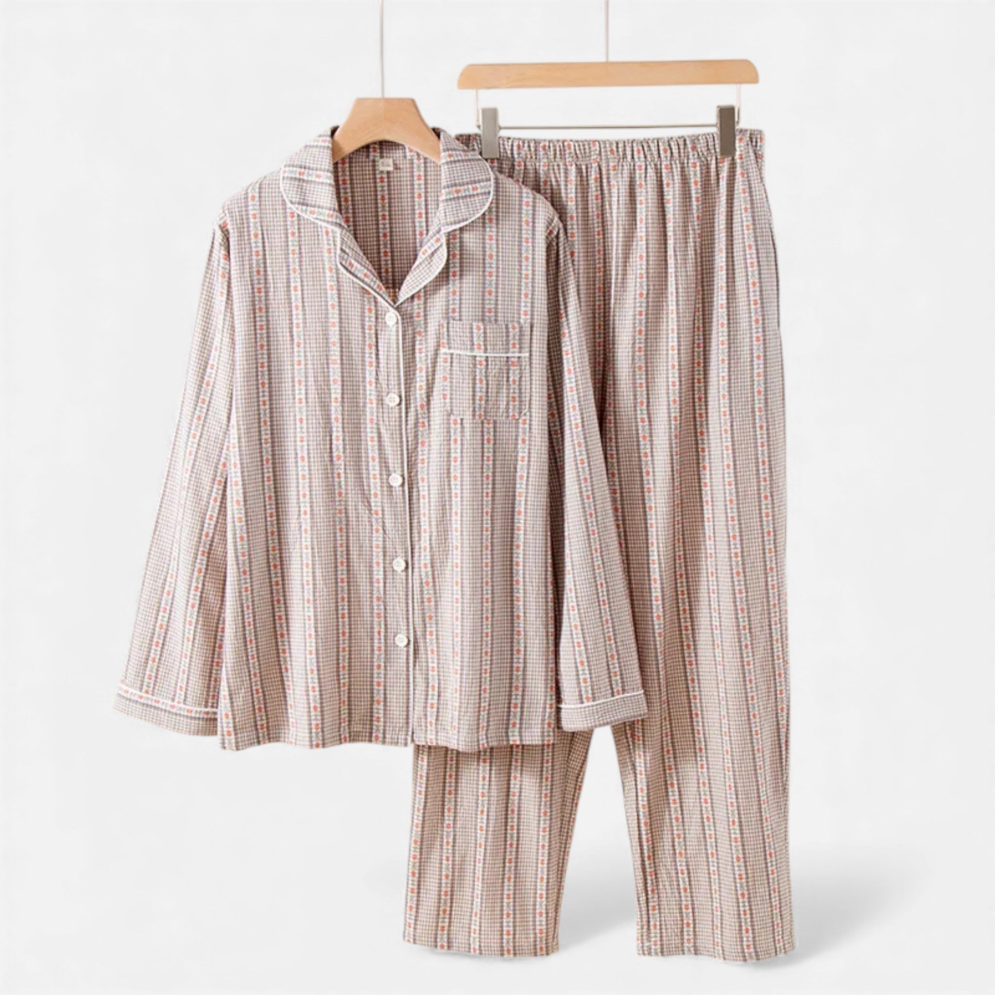 Maison Dresson | Women’s Pure Cotton Pyjama Set with Cardigan Volarno