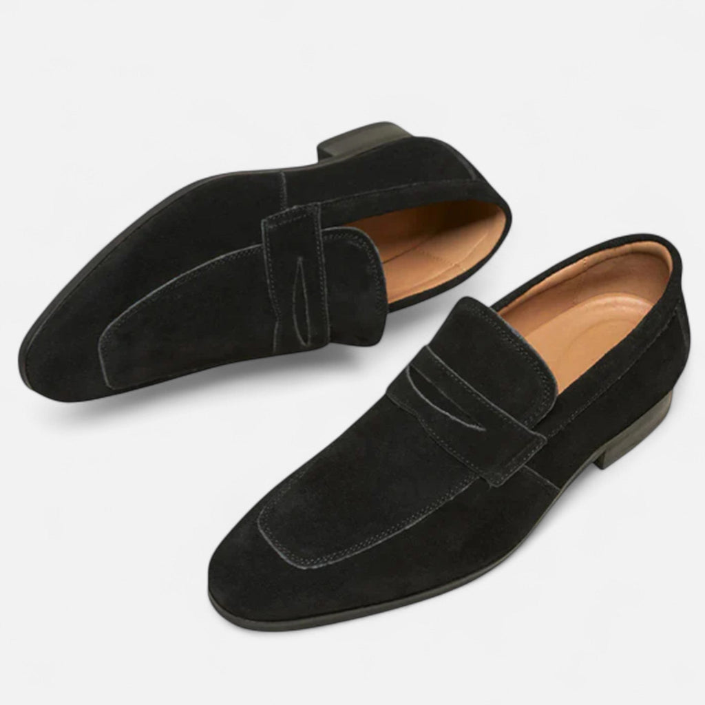 Volarno | Men’s Suede Penny Loafers – Iconic Elegance, Timeless British Craft
