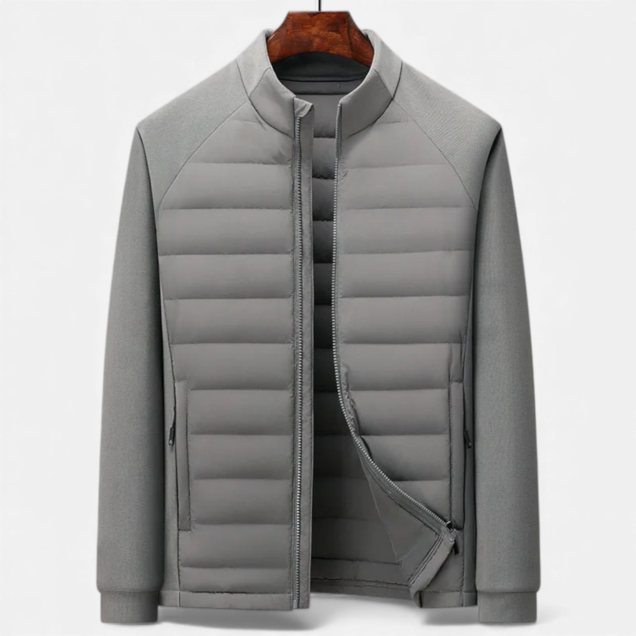 Volarno | Men’s Quilted Down Jacket with Stand-Up Collar