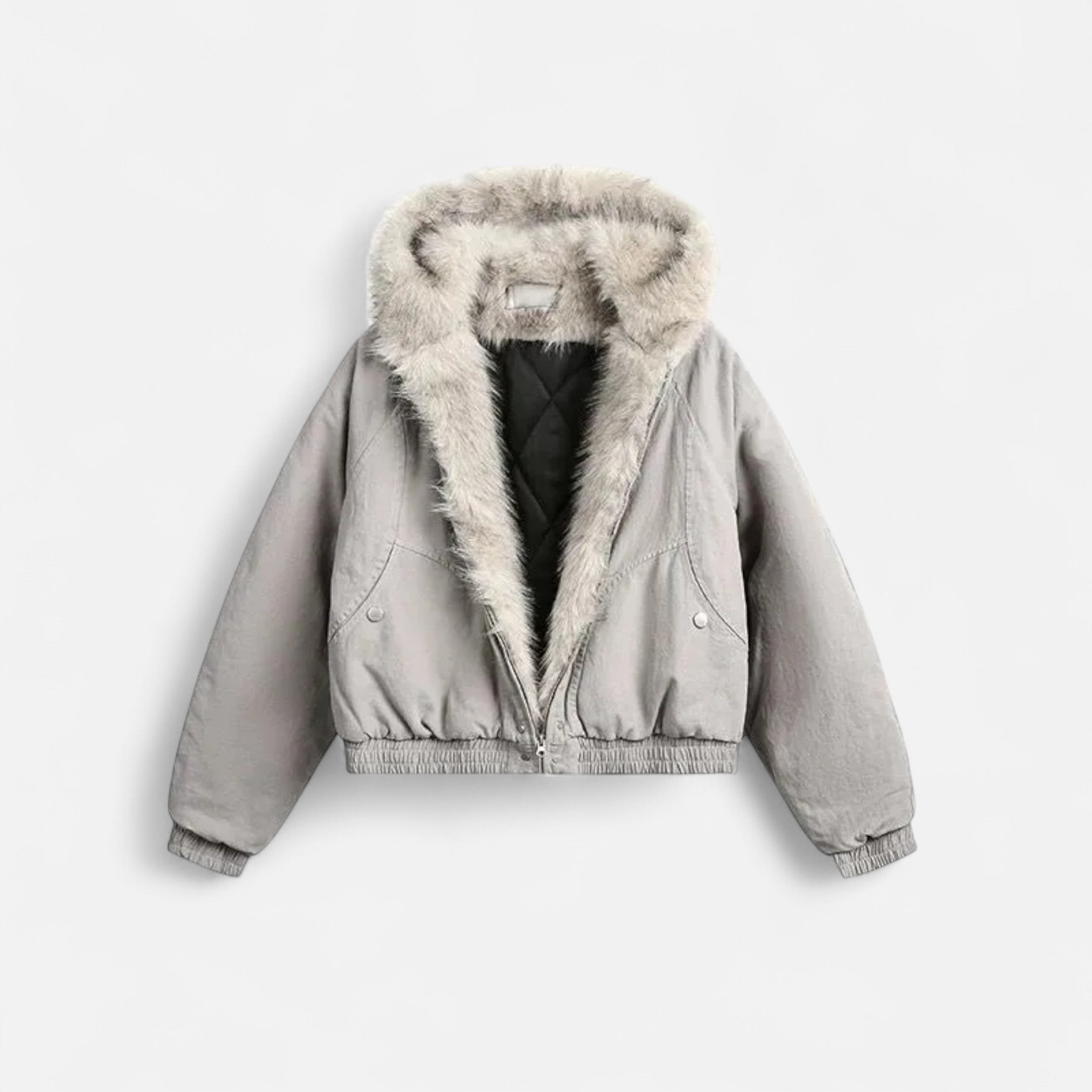 Volarno | Women’s Winter Hooded Coat – Fur Collar Vintage Style