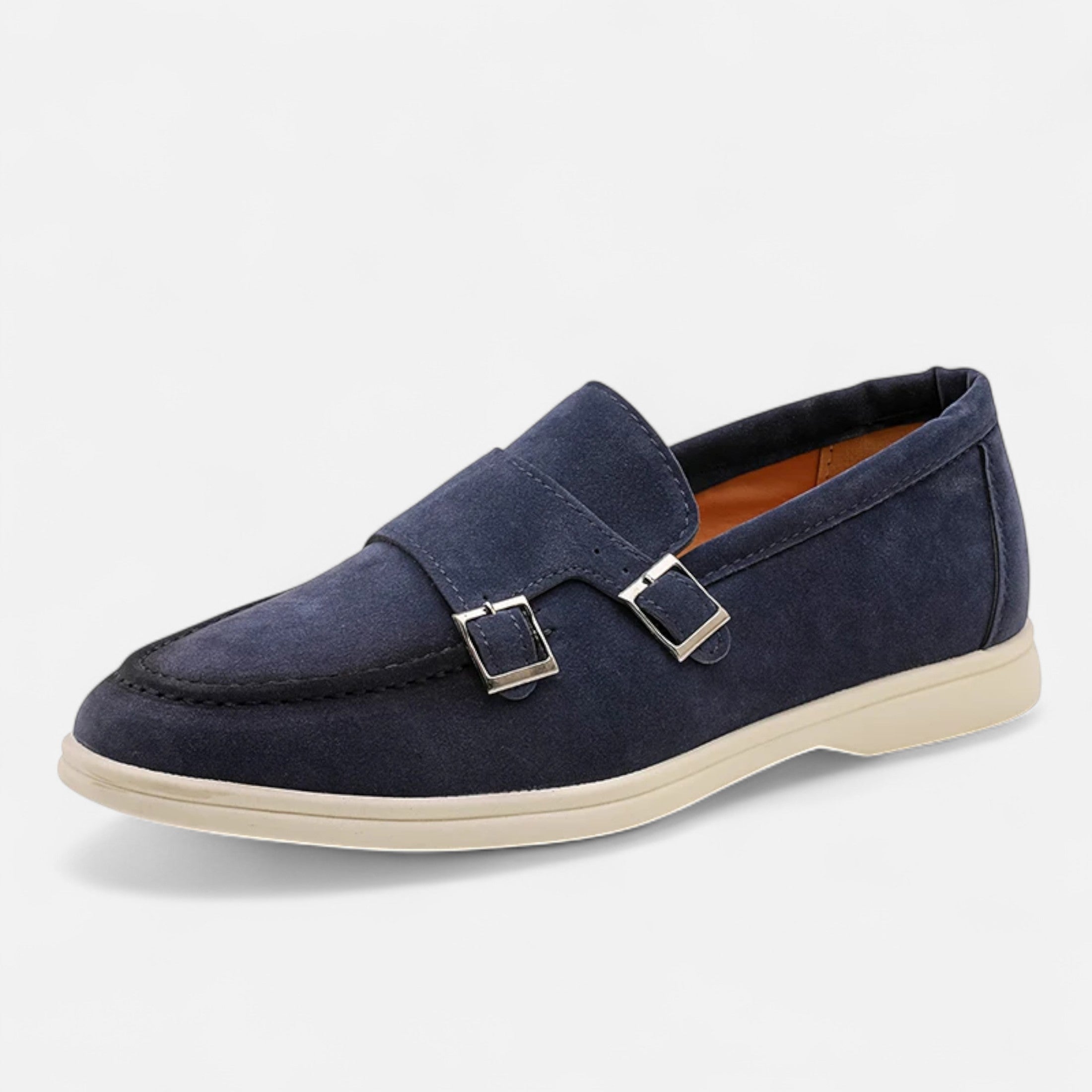 Volarno | Men’s Suede Monk Strap Loafers – Slip-On Elegance