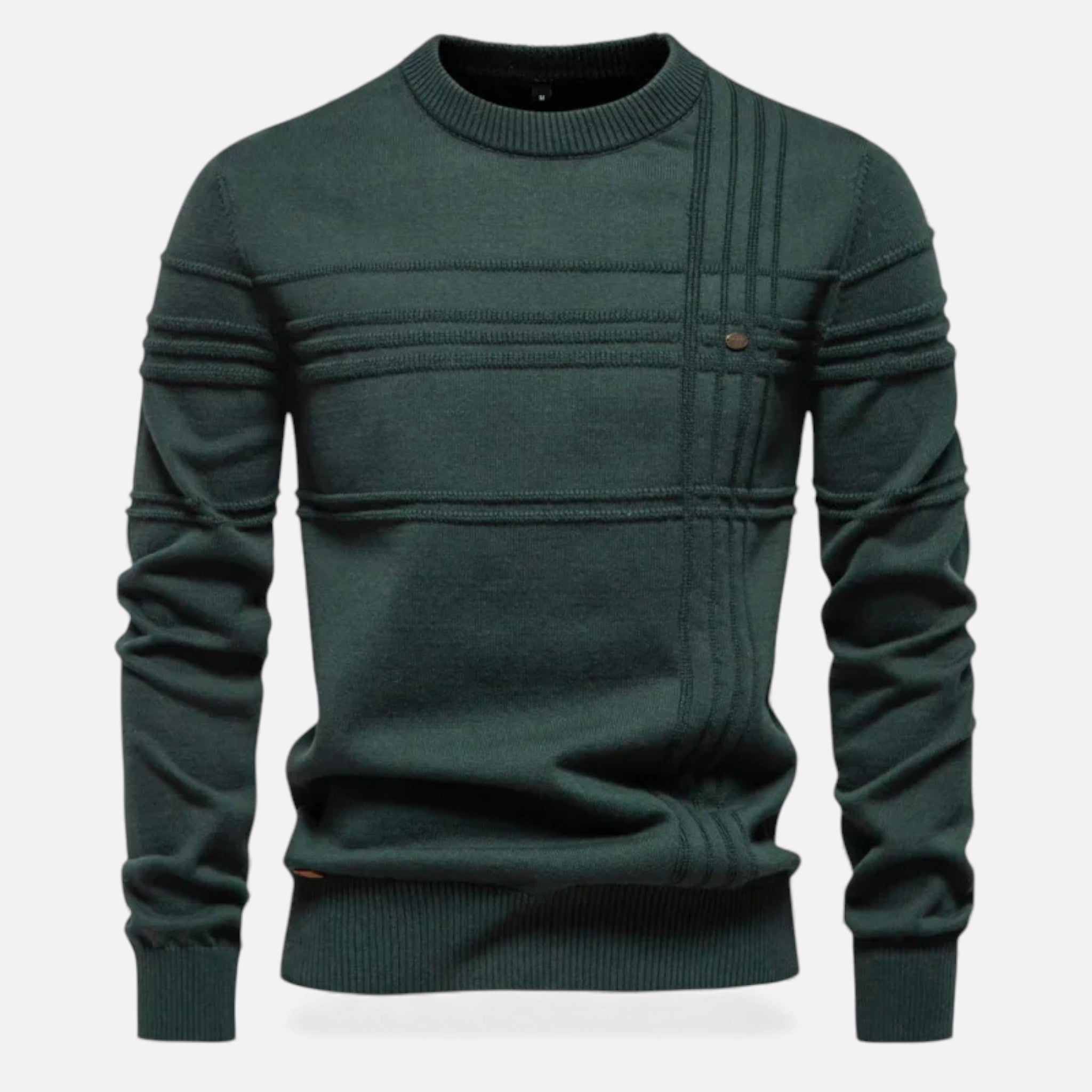 Volarno | Men’s Slim Fit Structured Knit Sweater