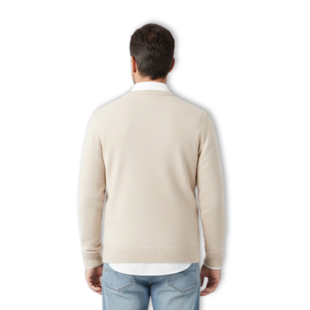Volarno | Cashmere Sweater O-neck Pullovers Men's Loose Oversized Knitted Bottom Shirt