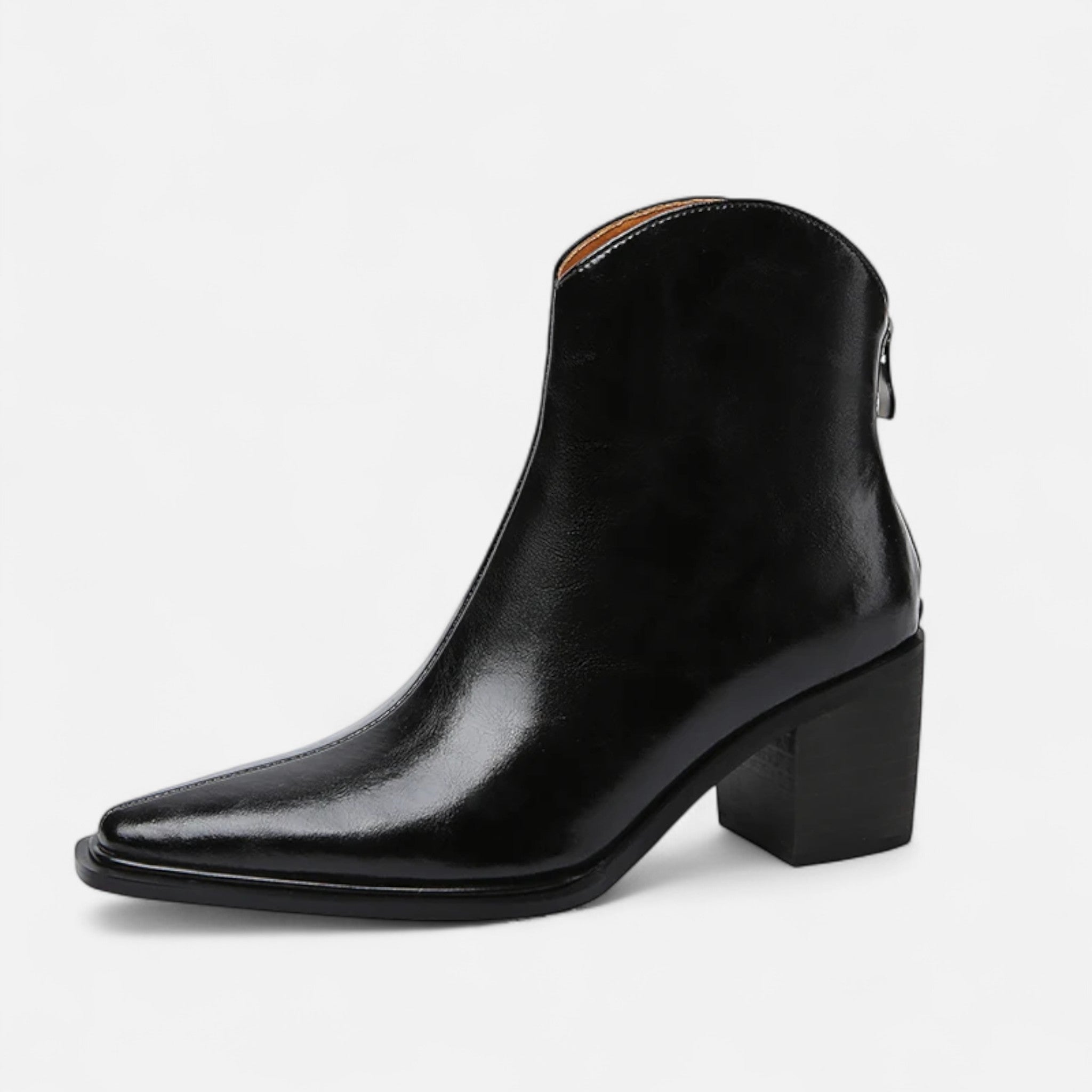 Volarno | Women’s Pointed Toe PU Leather Heeled Boots