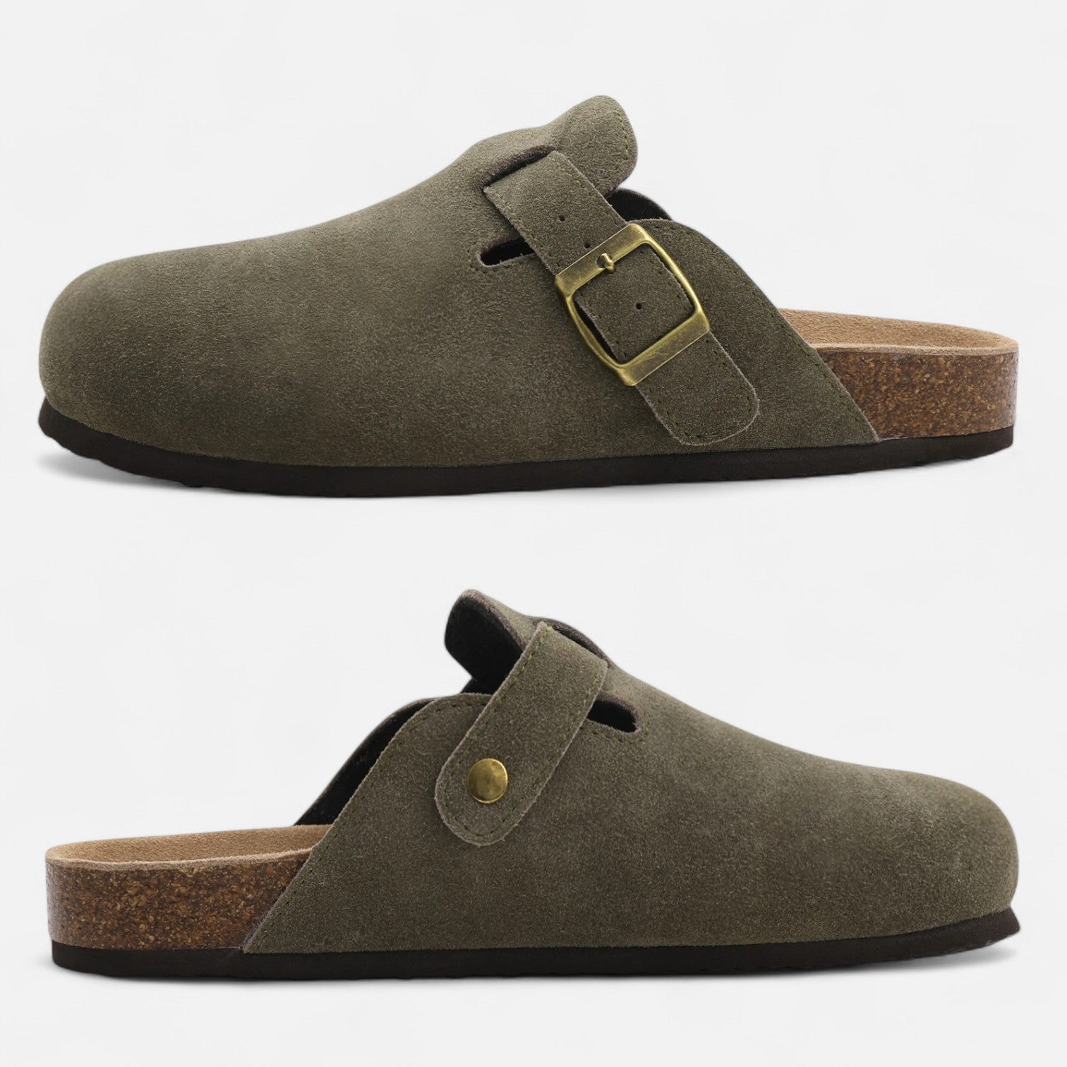 Volarno | Men’s Suede Mules – Sculpted Clog-Inspired Comfort