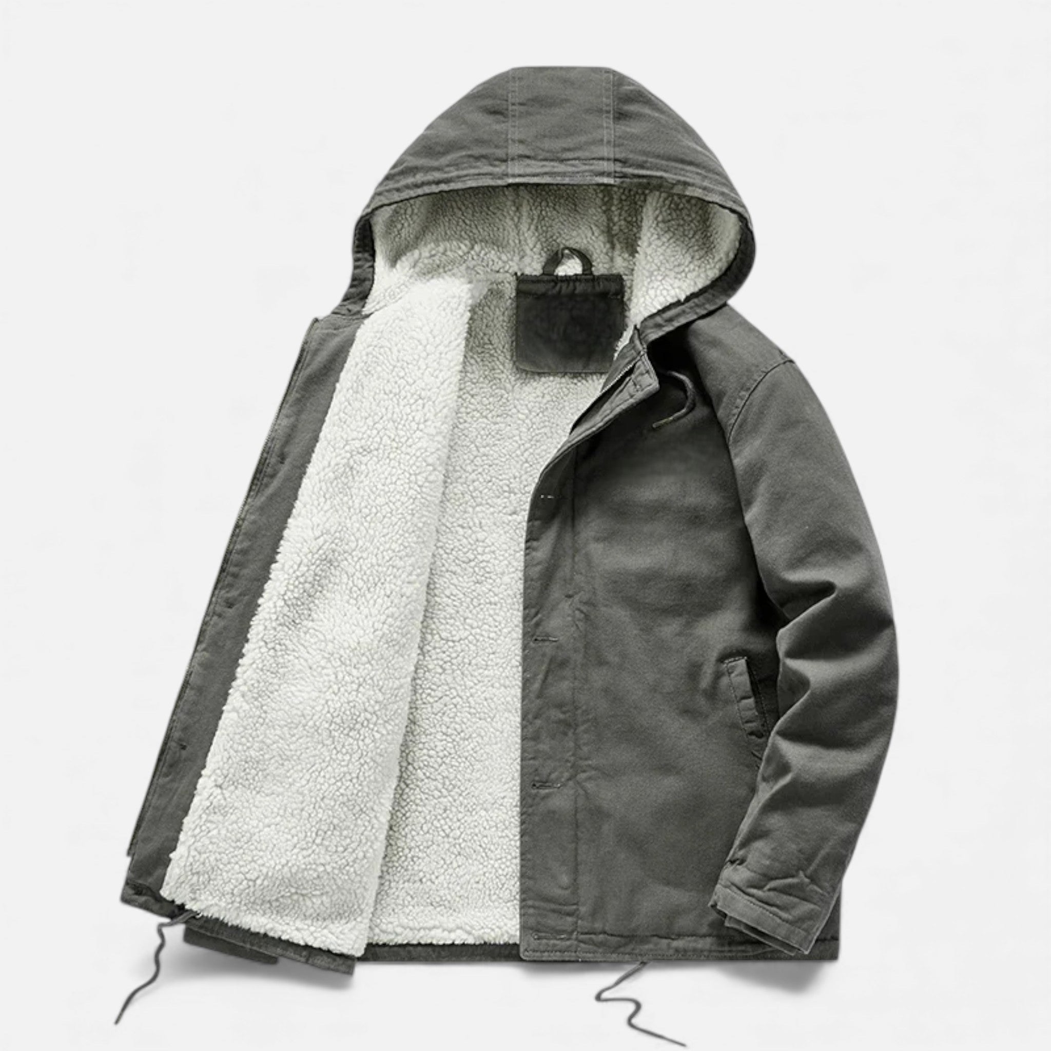 Volarno | Men’s Lamb Fleece Hooded Winter Coat