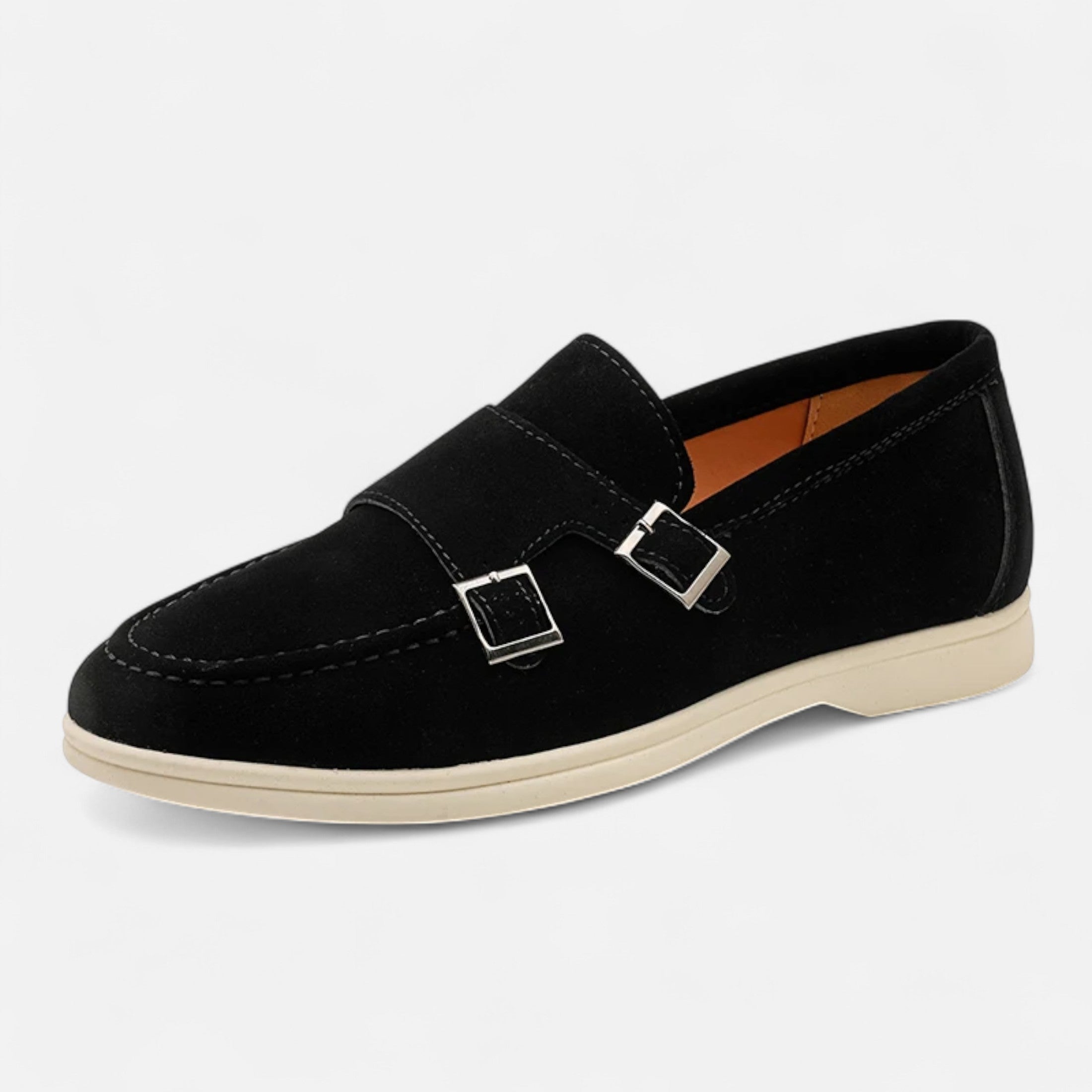 Volarno | Men’s Suede Monk Strap Loafers – Slip-On Elegance