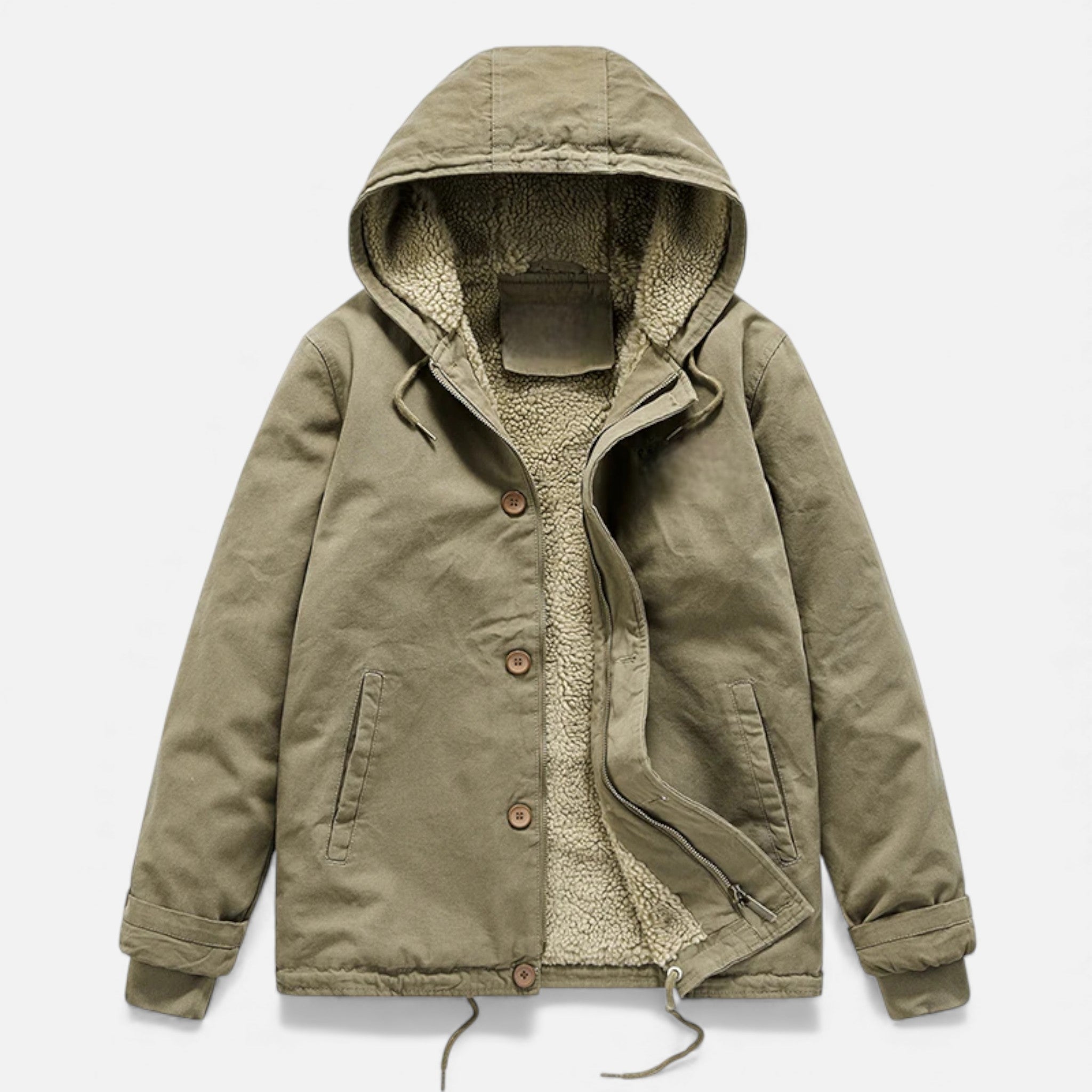 Volarno | Men’s Lamb Fleece Hooded Winter Coat