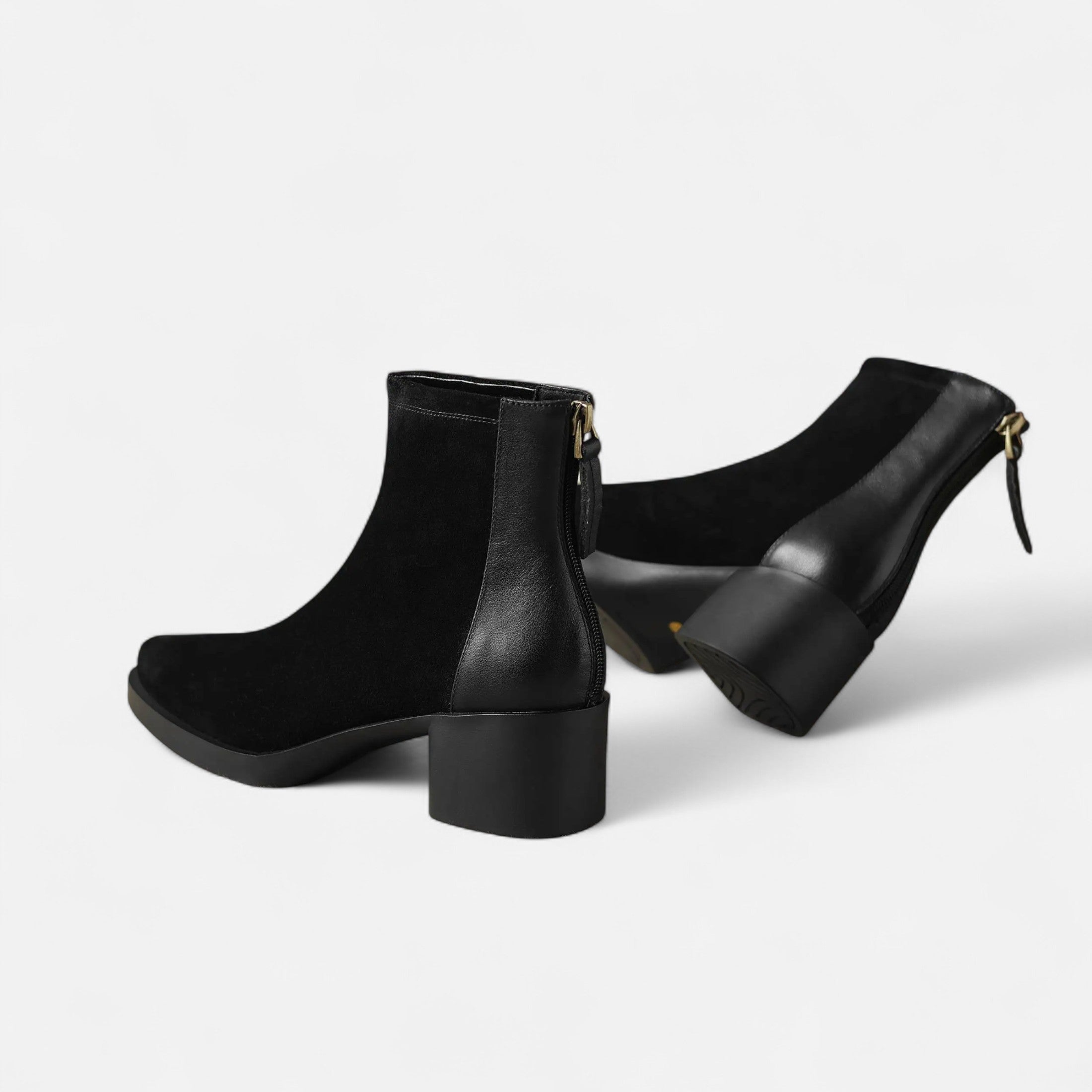 Volarno | Women’s Suede Ankle Boots – Square Toe Mid-Heel