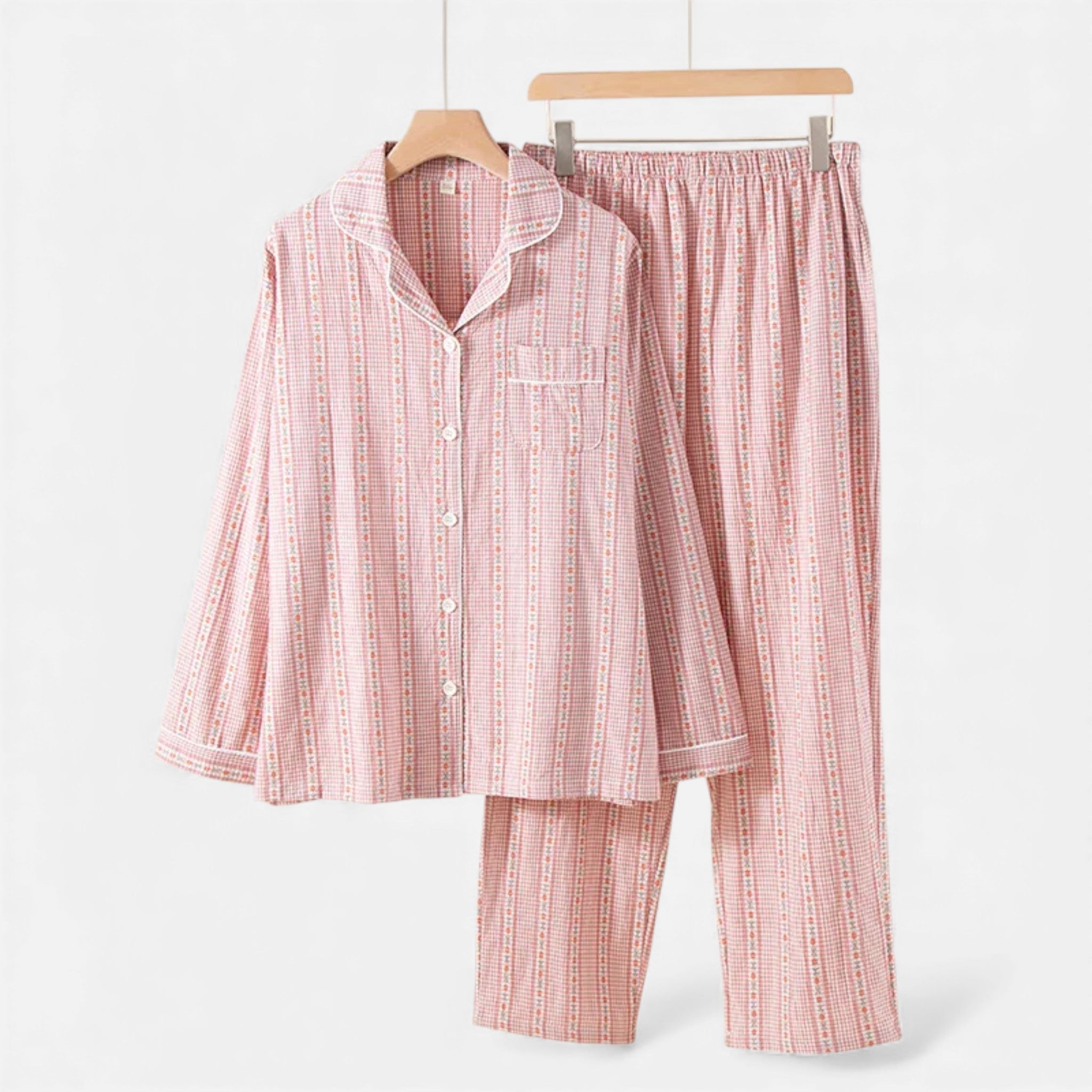 Maison Dresson | Women’s Pure Cotton Pyjama Set with Cardigan Volarno