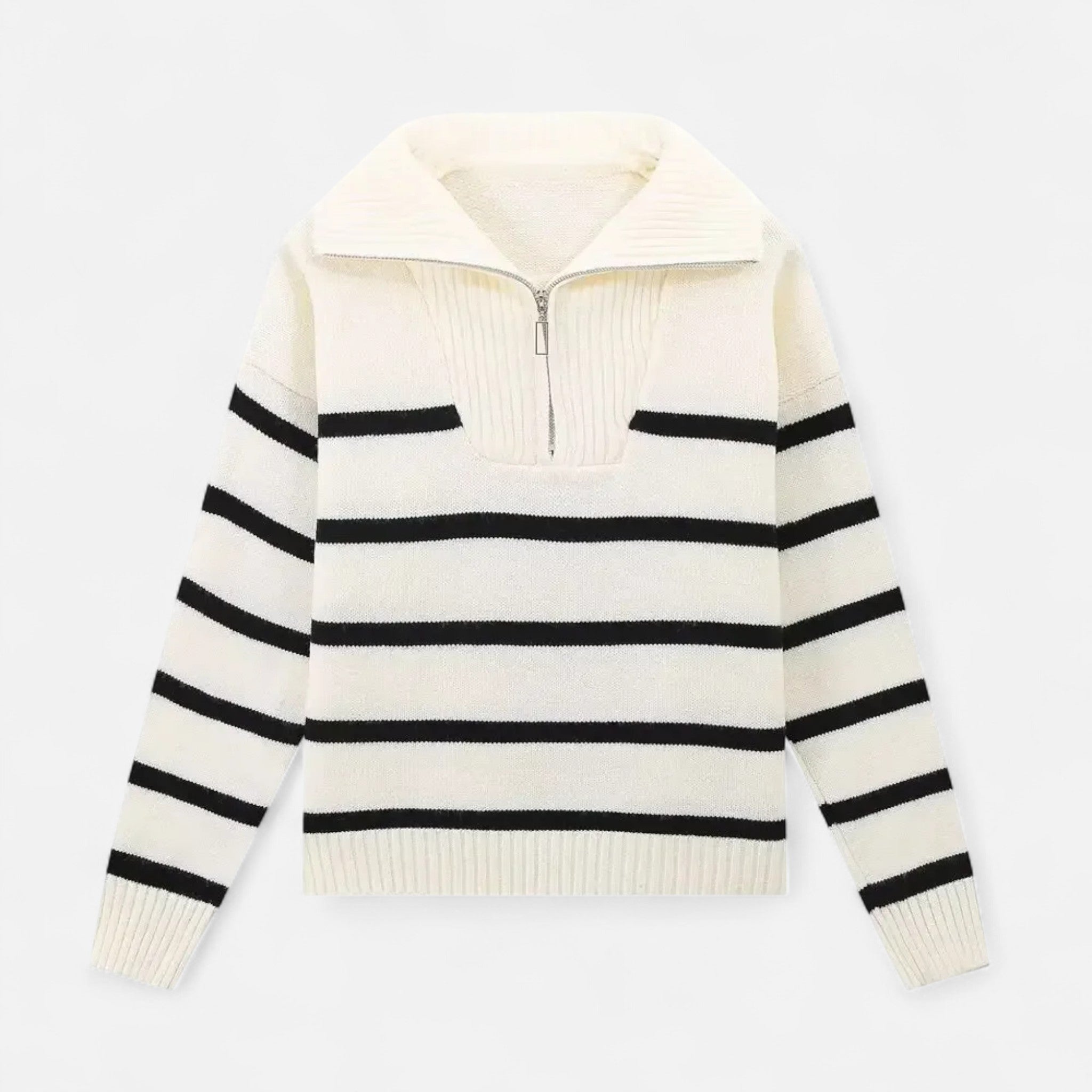 Volarno | Women's Striped Polo Sweater – Refined Autumn Heritage
