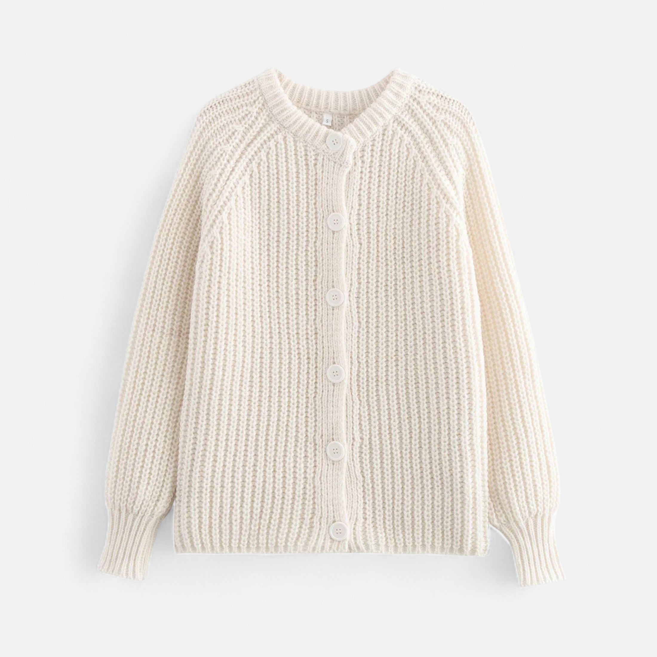 Volarno | Women’s Vintage Round Neck Knit Cardigan – Effortless Autumn Grace