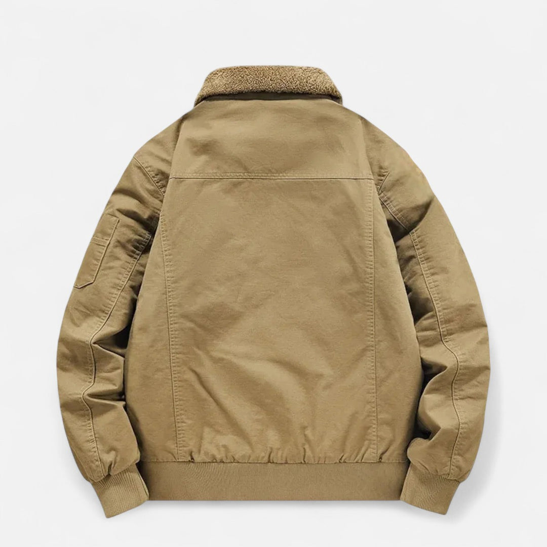 Volarno | Men’s Casual Jacket – Refined Cotton & Lambswool Blend