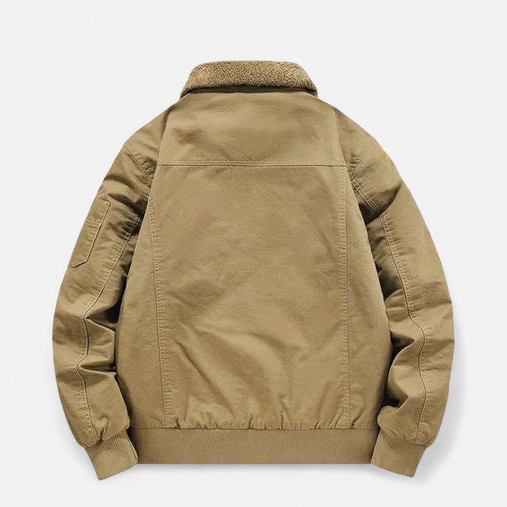 Volarno | Men’s Casual Jacket – Refined Cotton & Lambswool Blend