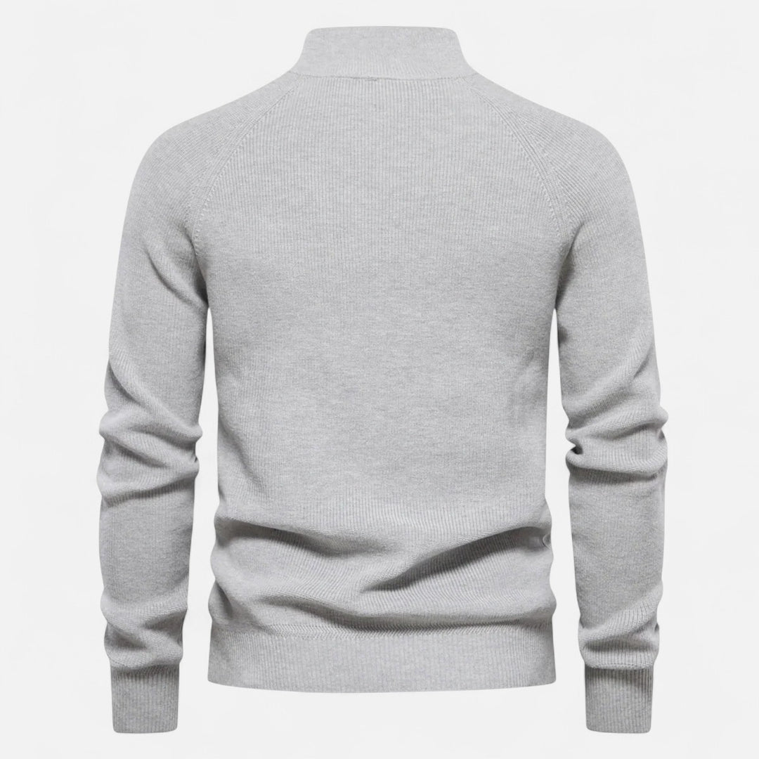 Volarno | Men’s Cotton Zip Sweater – Refined Knitwear for the Season
