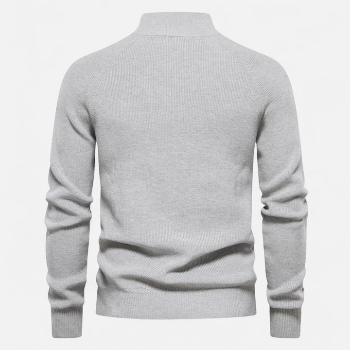 Volarno | Men’s Cotton Zip Sweater – Refined Knitwear for the Season
