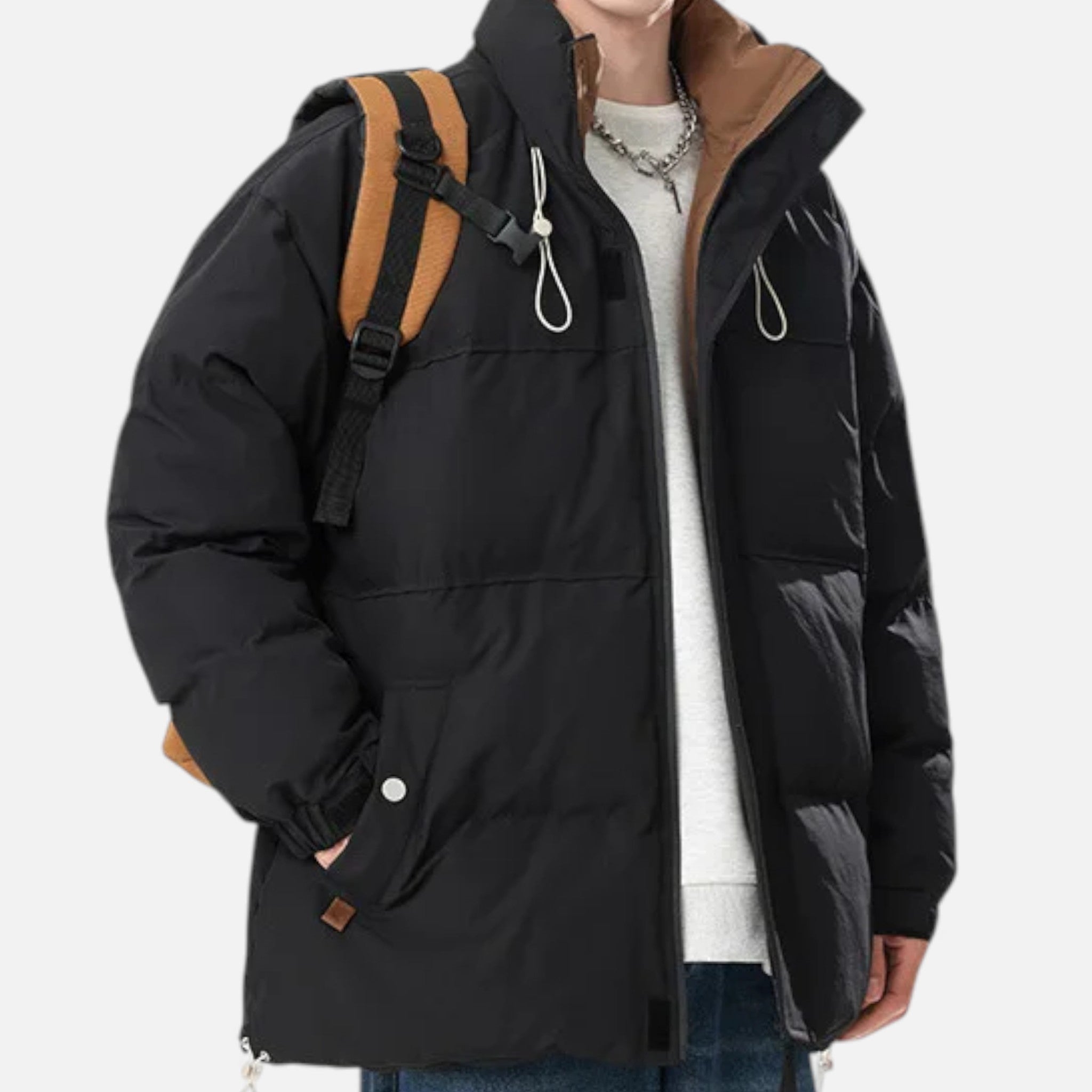 Volarno | Men’s Oversized Windproof Jacket with Stand Collar