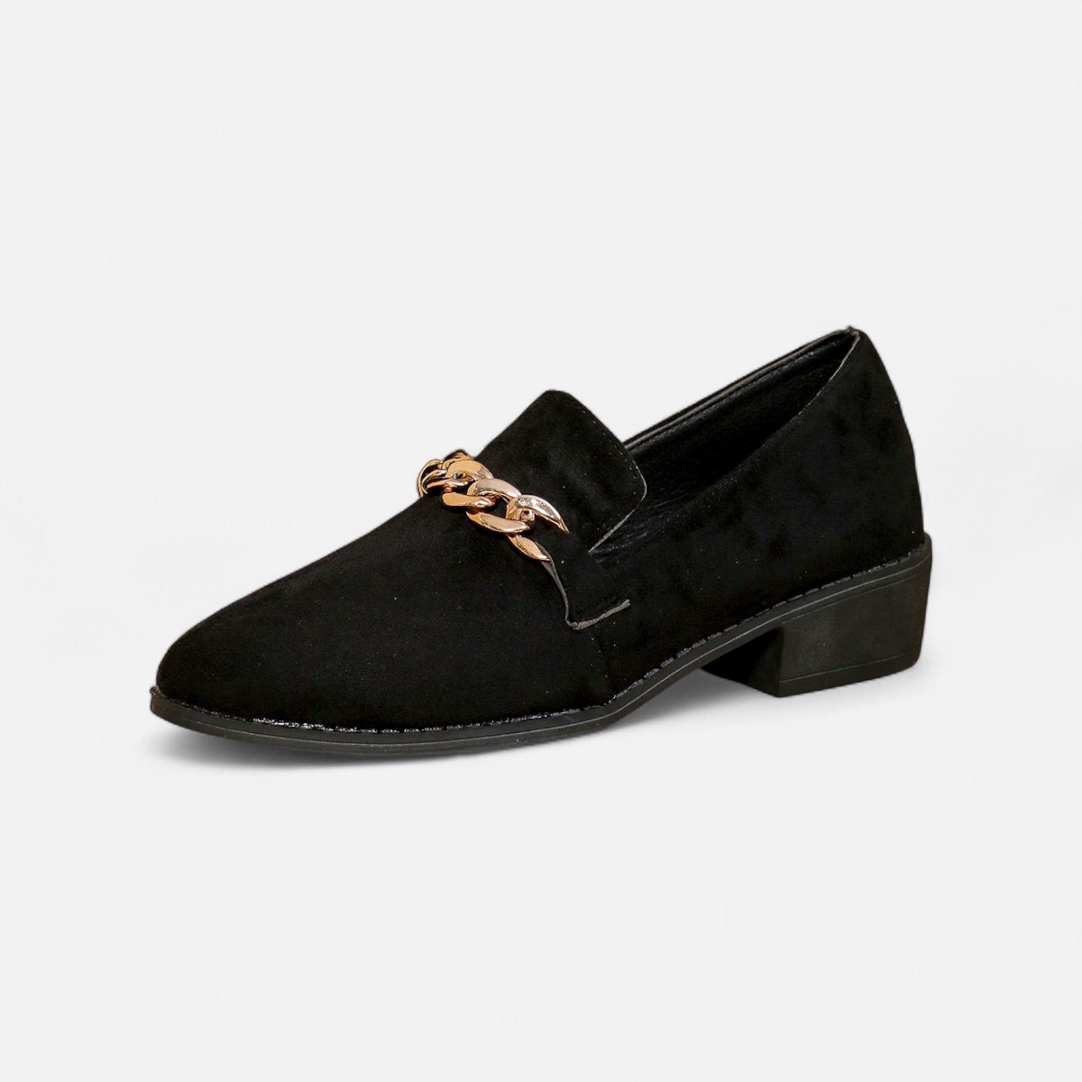 Volarno | Women’s Suede Loafers – Leopard Print Mid-Heel