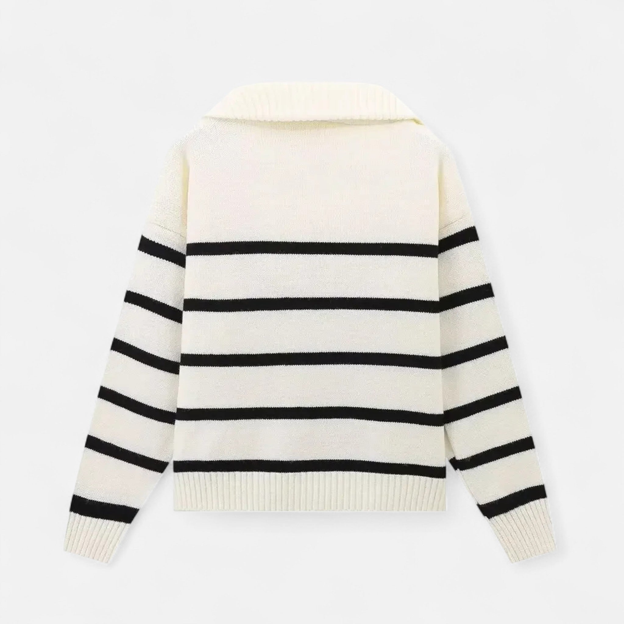 Volarno | Women's Striped Polo Sweater – Refined Autumn Heritage