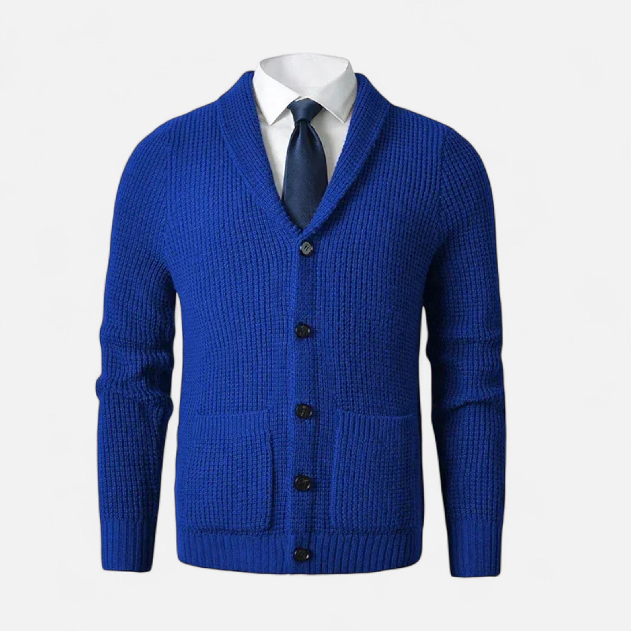 Volarno | Men’s Button-Up Premium Wool Cardigan – Classic Slim Fit Style