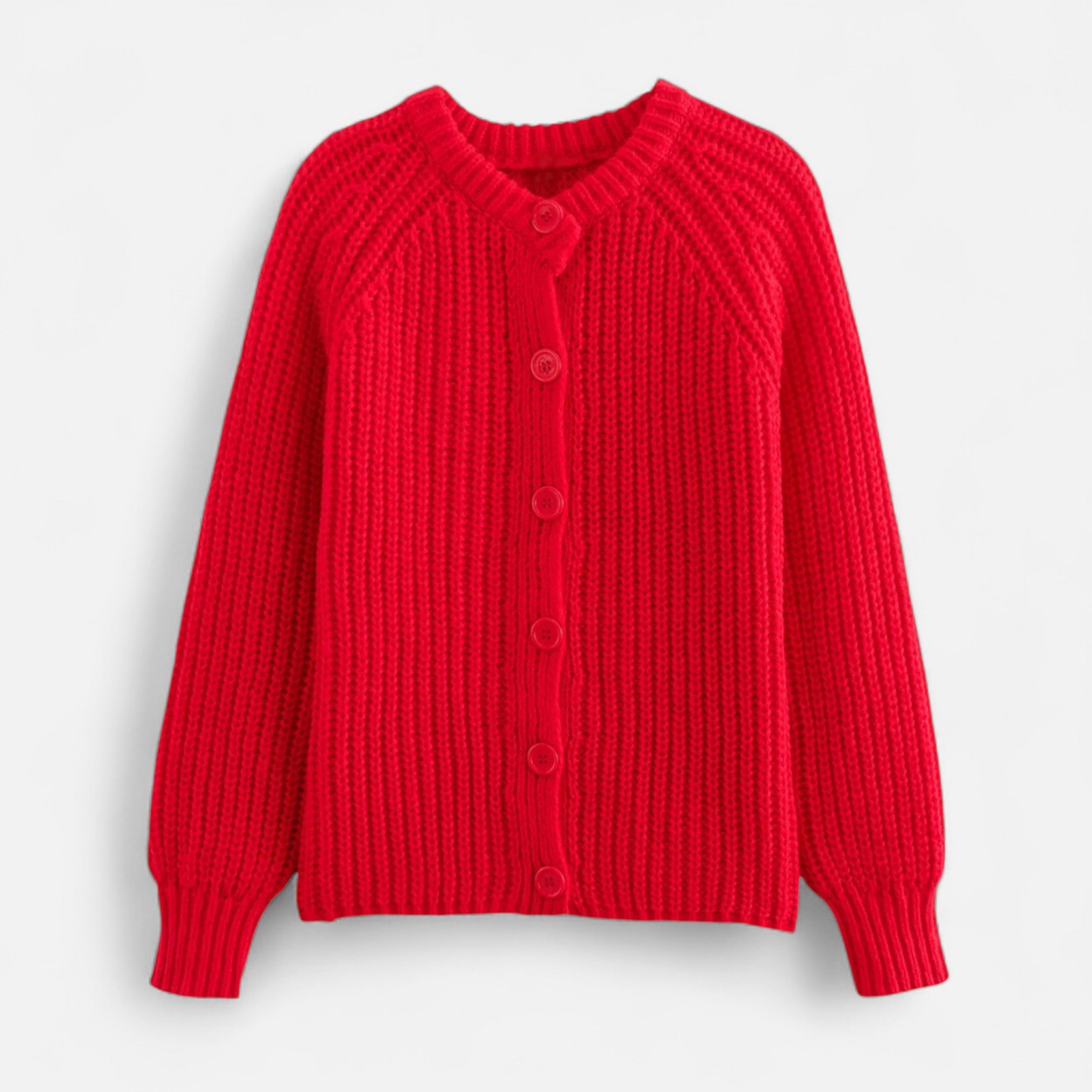 Volarno | Women’s Vintage Round Neck Knit Cardigan – Effortless Autumn Grace