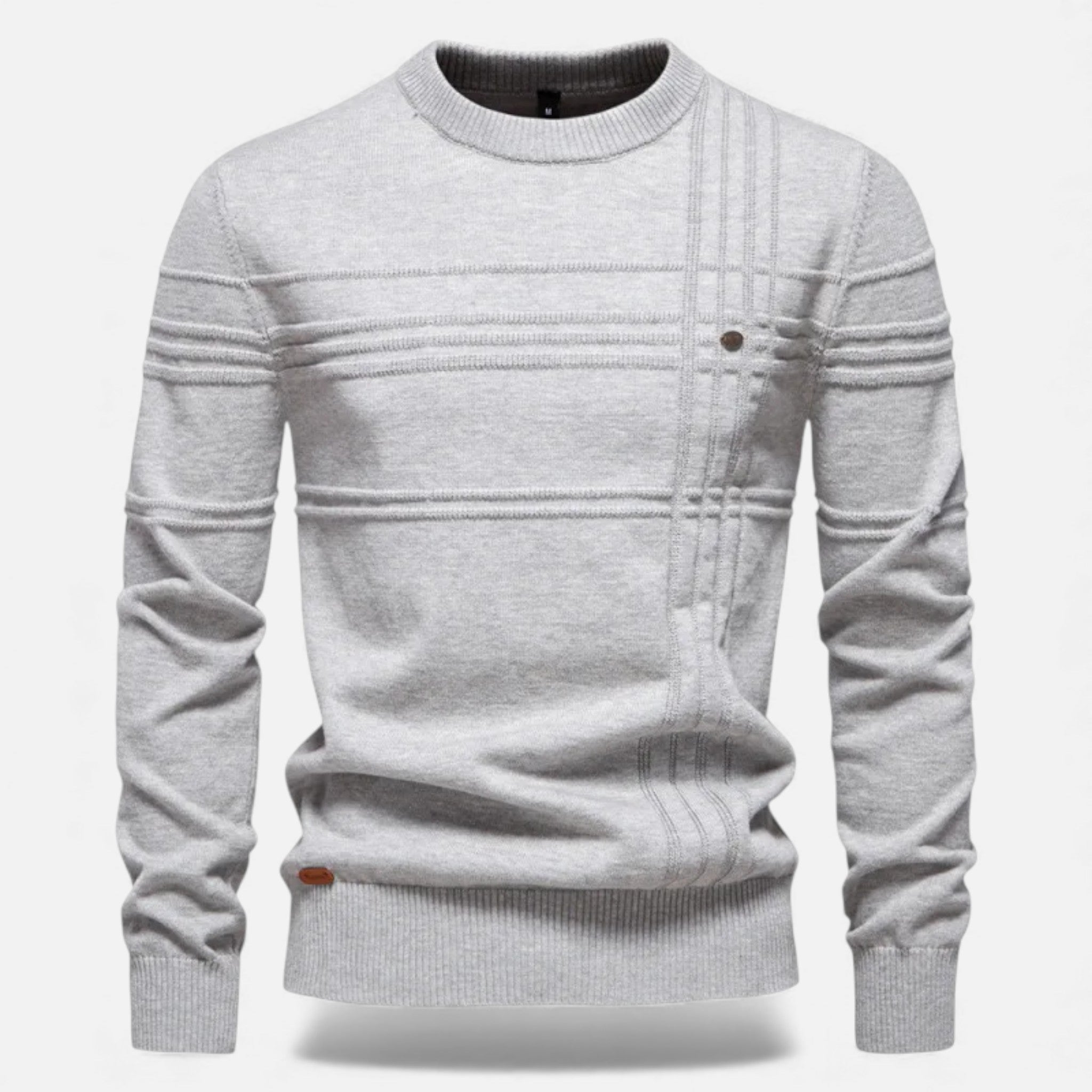 Volarno | Men’s Slim Fit Structured Knit Sweater