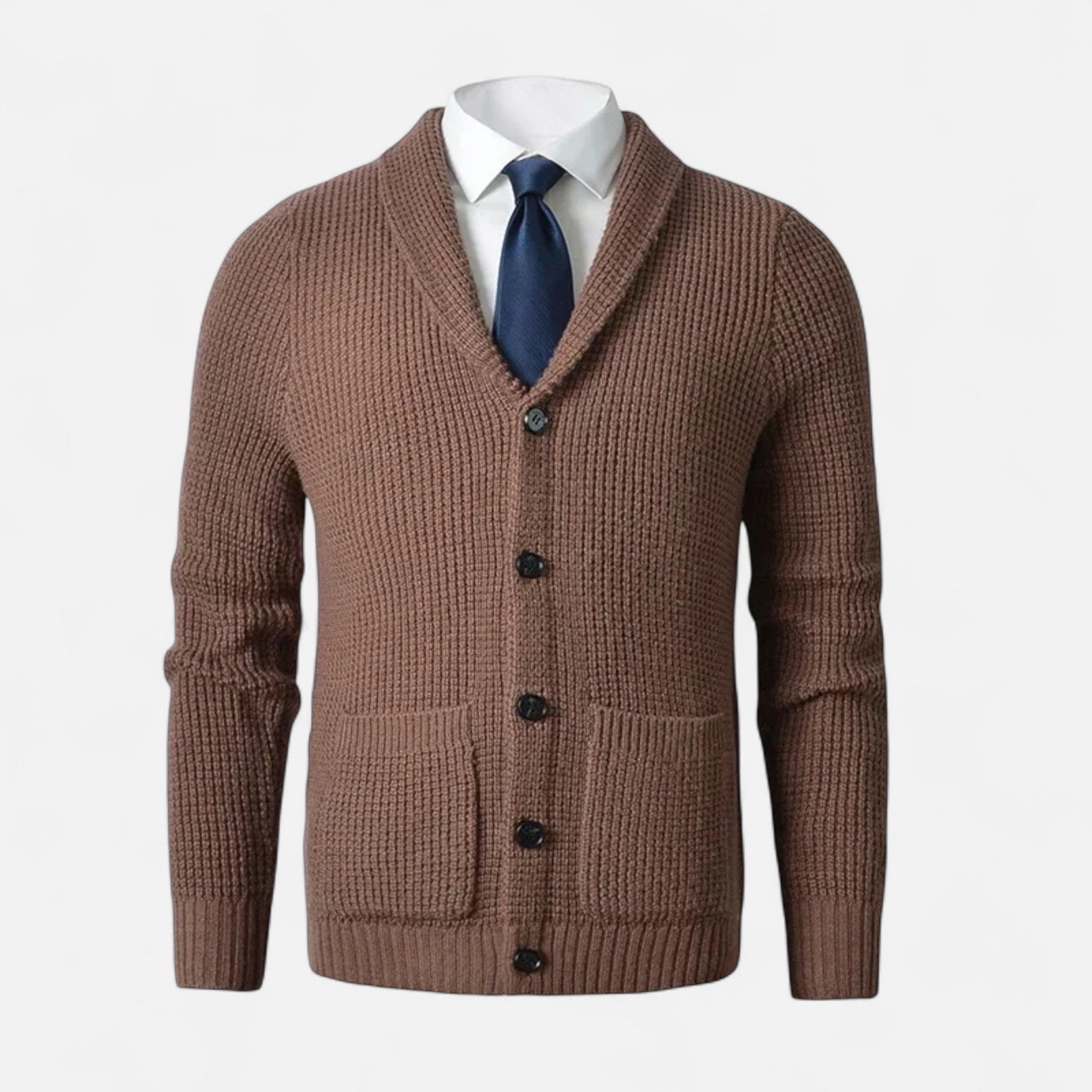 Volarno | Men’s Button-Up Premium Wool Cardigan – Classic Slim Fit Style