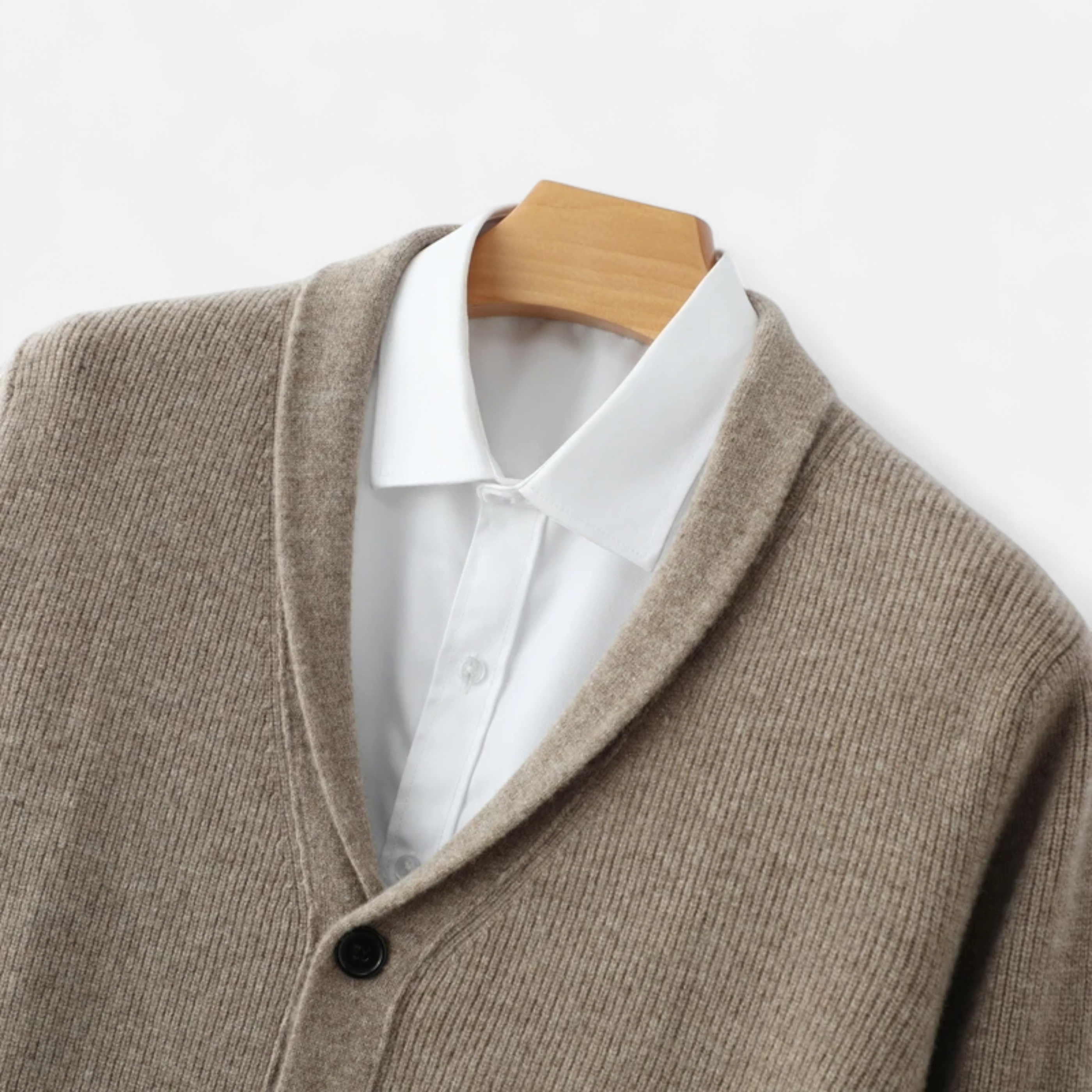 Volarno | Men’s Merino Wool Suit-Collar Cardigan