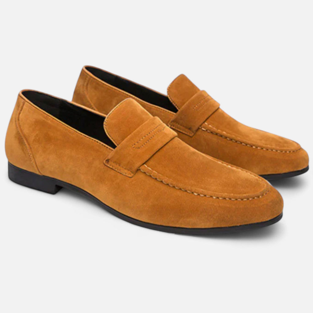 Volarno | Men’s Suede Penny Loafers – Iconic Elegance, Timeless British Craft